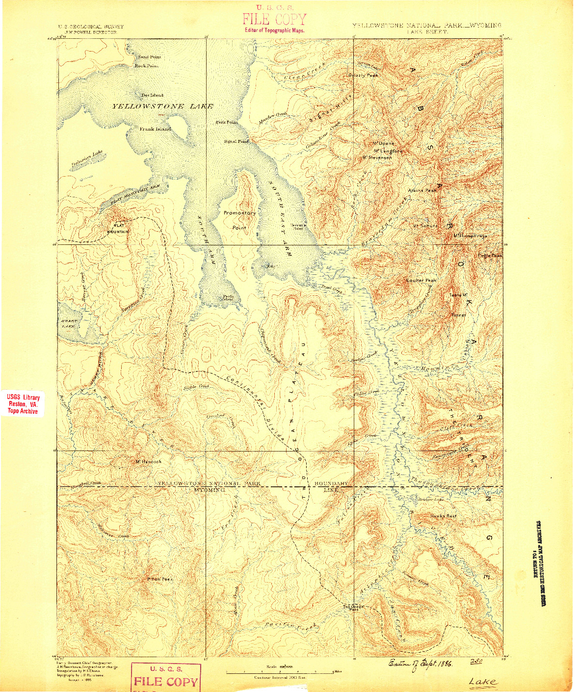 USGS 1:125000-SCALE QUADRANGLE FOR LAKE, WY 1885