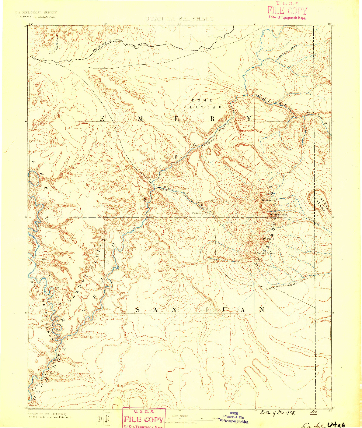 USGS 1:250000-SCALE QUADRANGLE FOR LA SAL, UT 1885