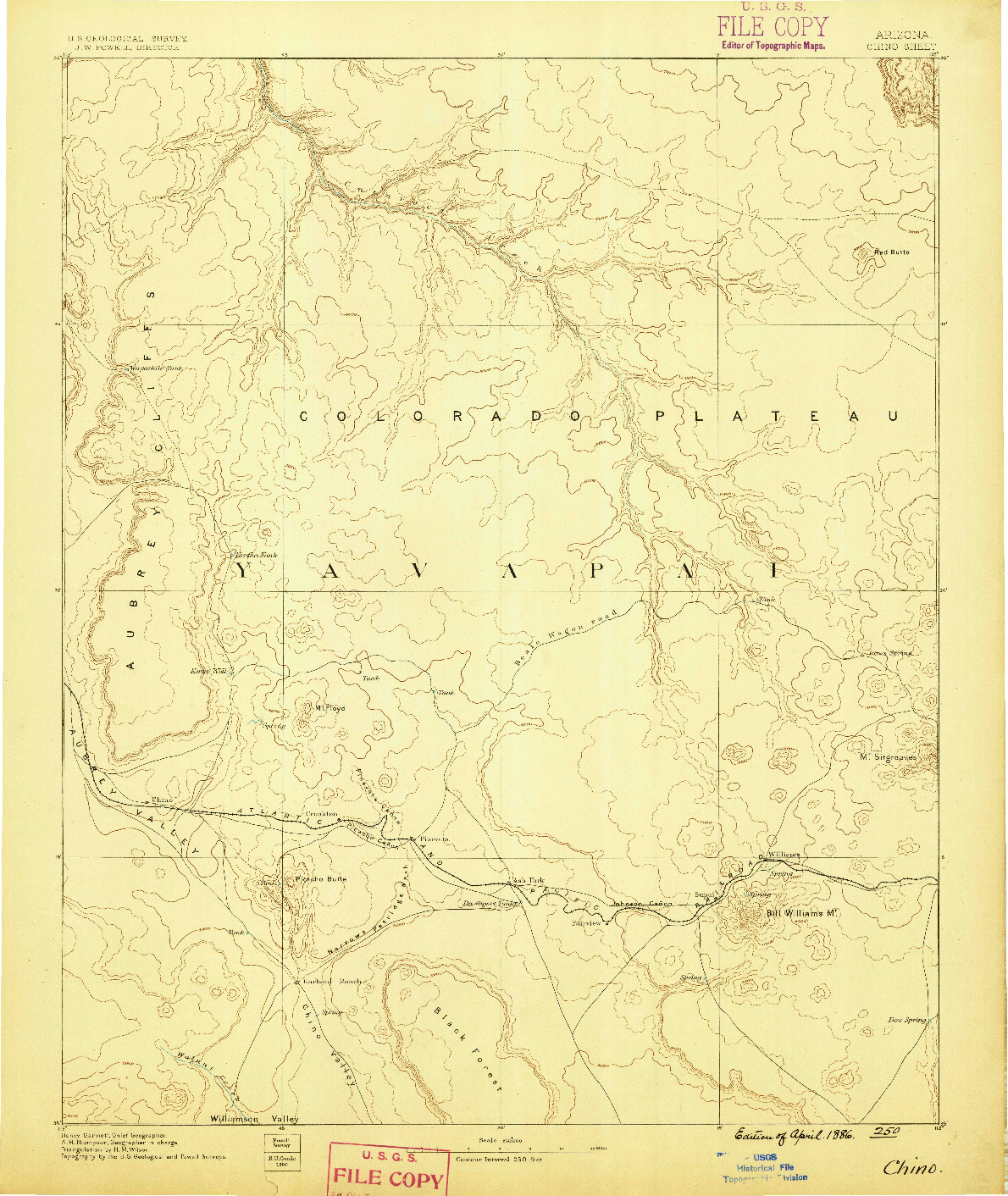 USGS 1:250000-SCALE QUADRANGLE FOR CHINO, AZ 1886