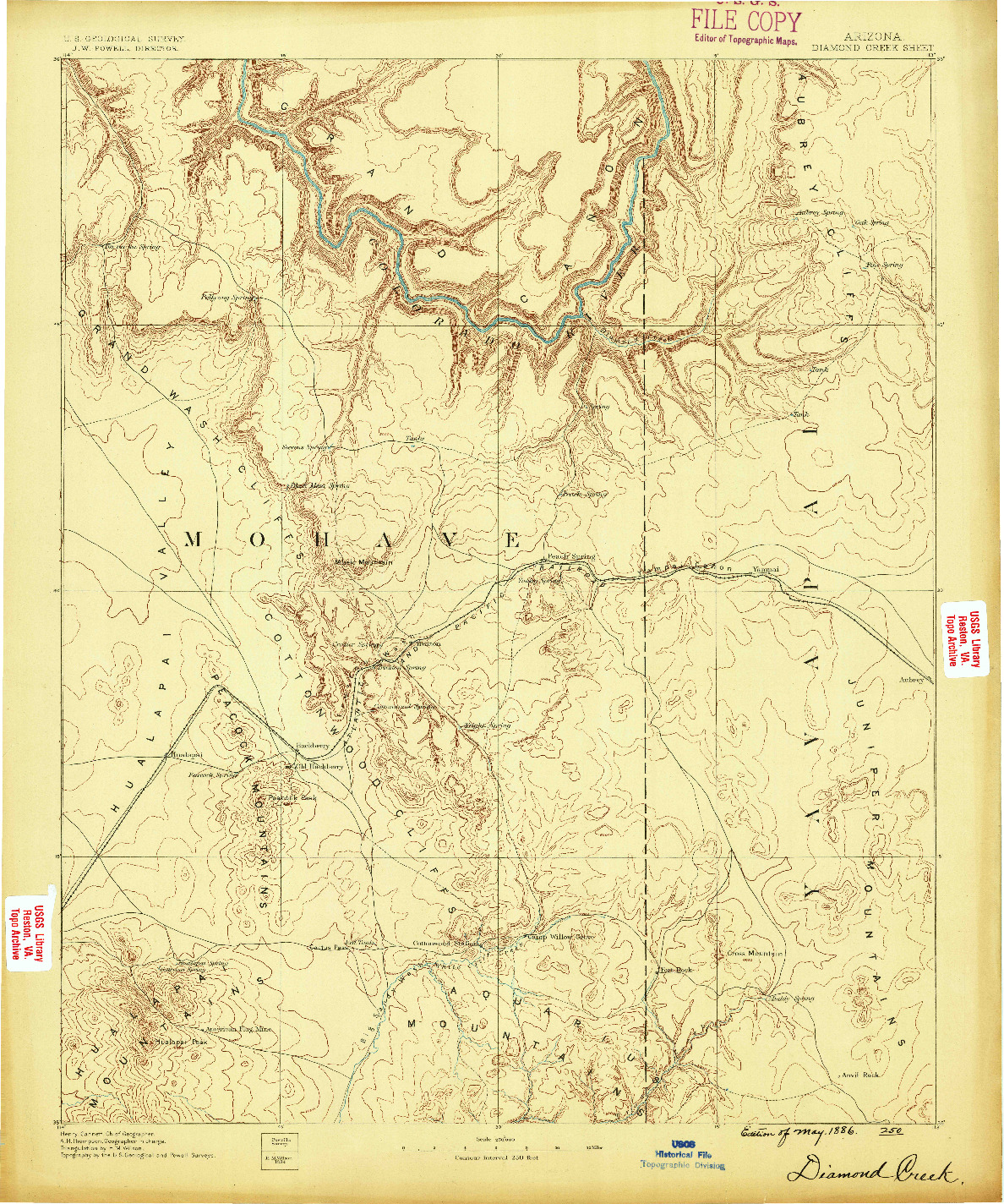 USGS 1:250000-SCALE QUADRANGLE FOR DIAMOND CREEK, AZ 1886