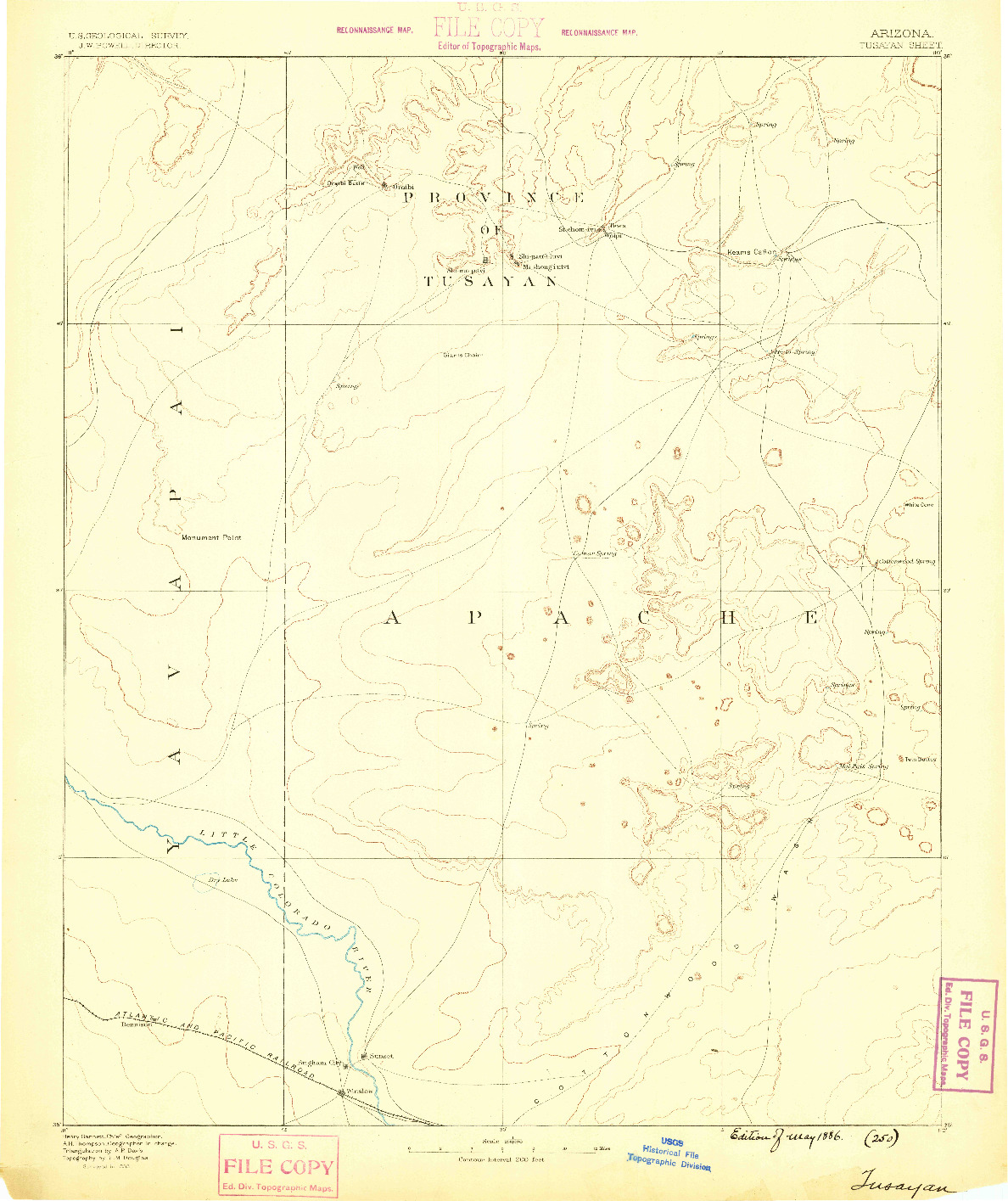 USGS 1:250000-SCALE QUADRANGLE FOR TUSAYAN, AZ 1886