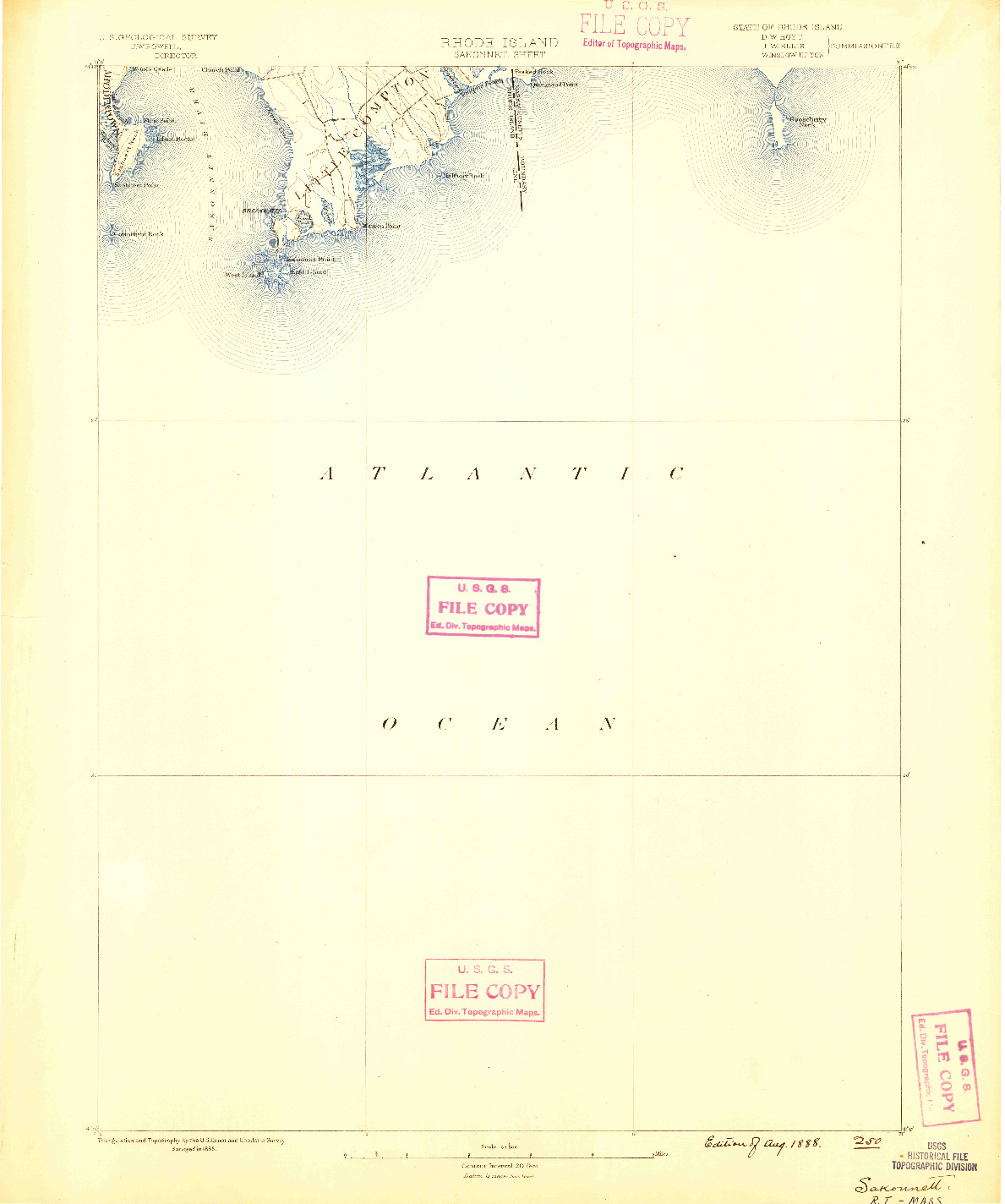USGS 1:62500-SCALE QUADRANGLE FOR SAKONNET, RI 1888