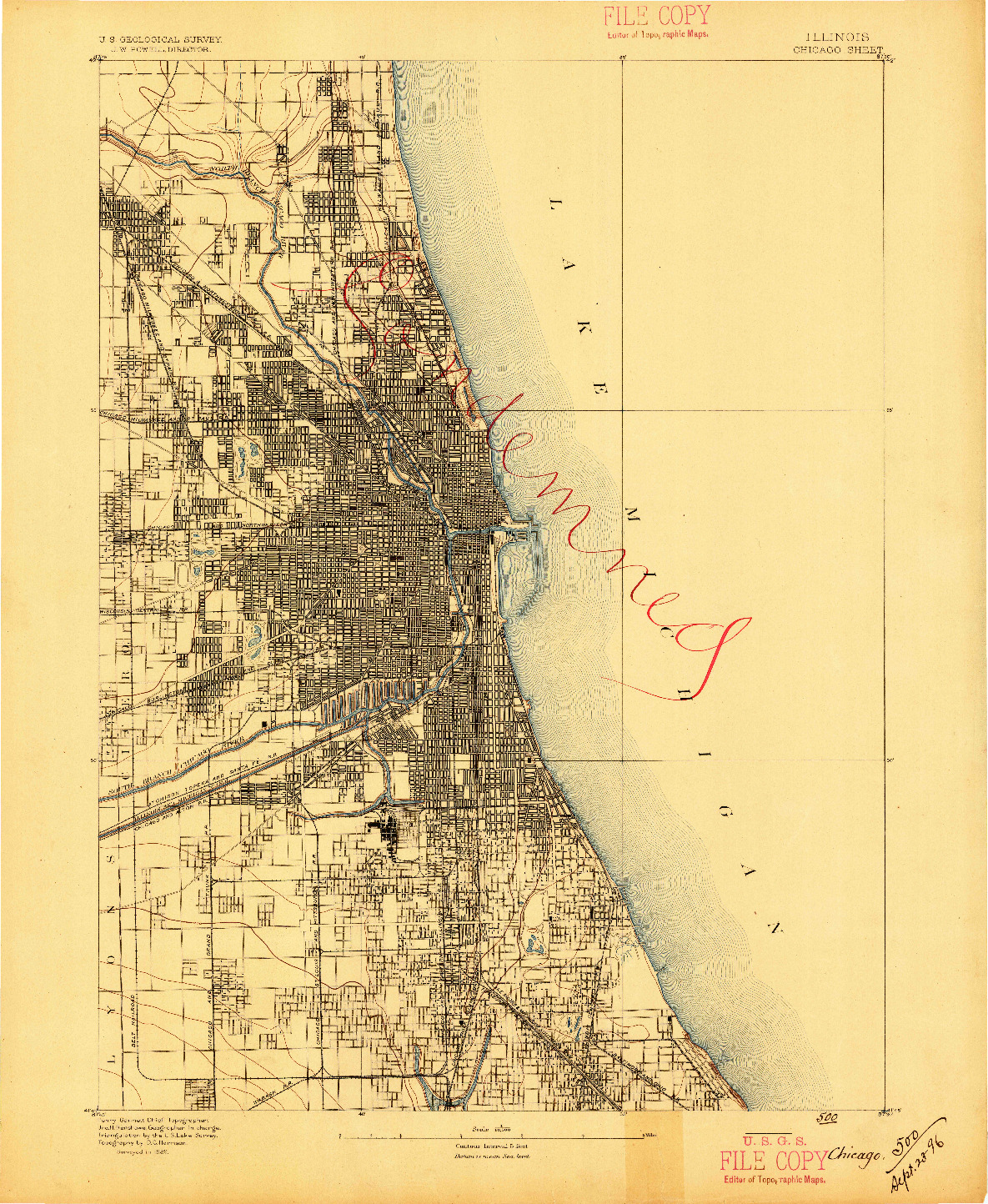 USGS 1:62500-SCALE QUADRANGLE FOR CHICAGO, IL 1889