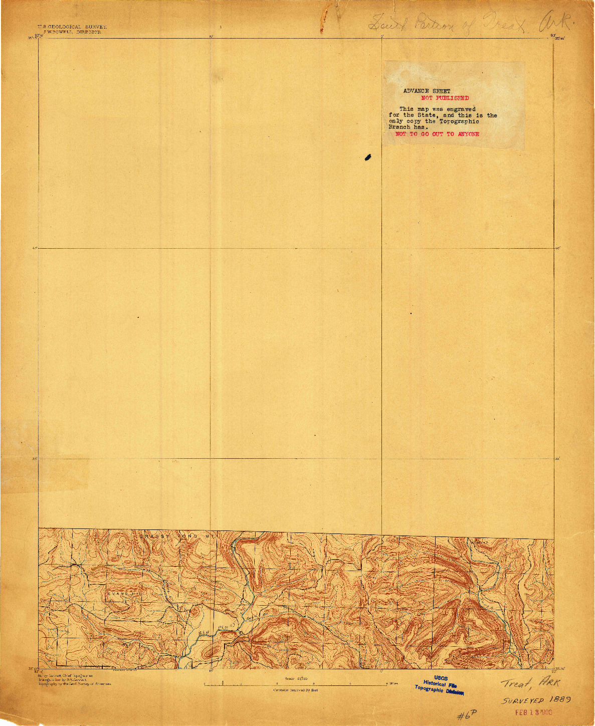 USGS 1:62500-SCALE QUADRANGLE FOR TREAT, AR 1889