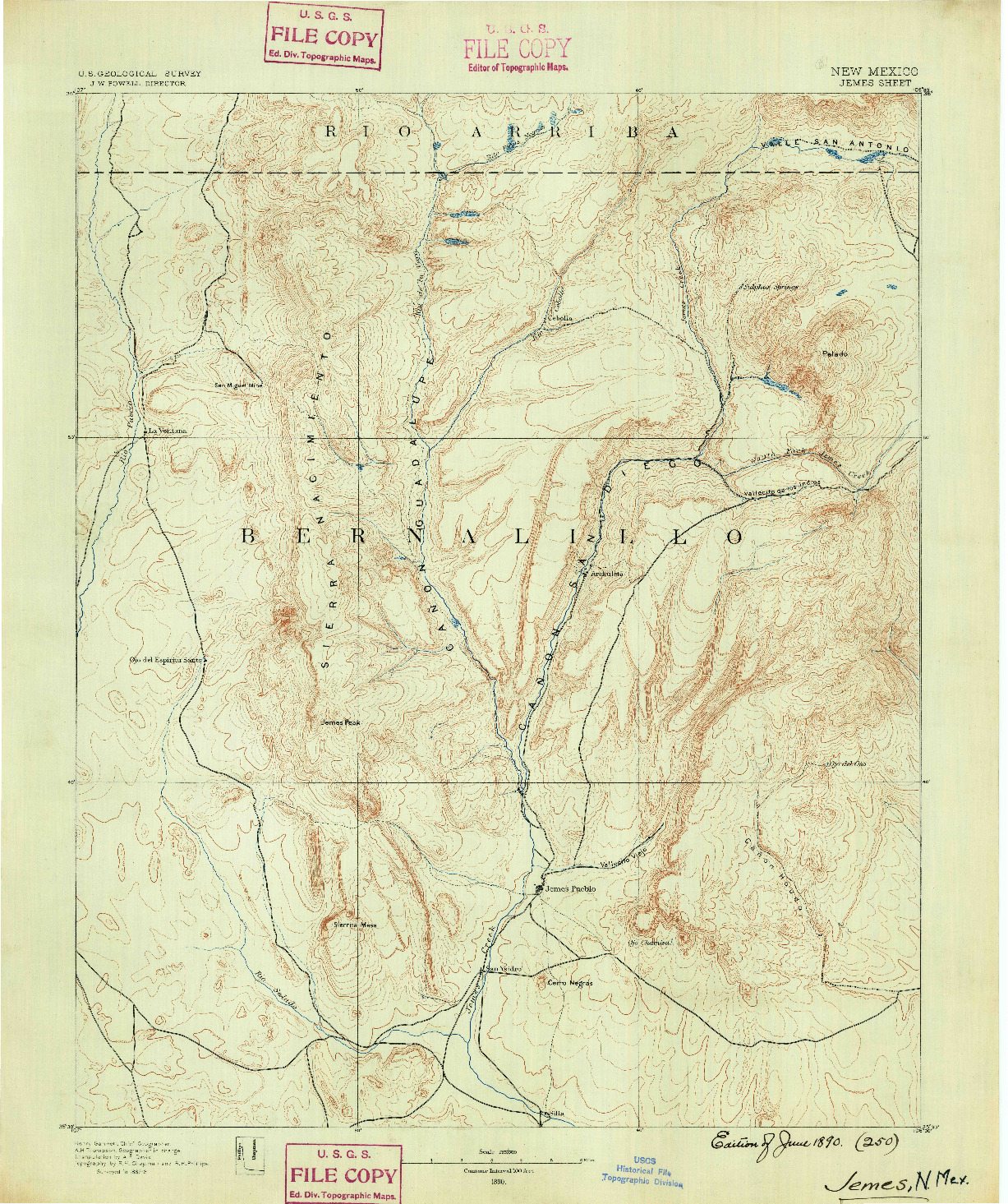 USGS 1:125000-SCALE QUADRANGLE FOR JEMES, NM 1890