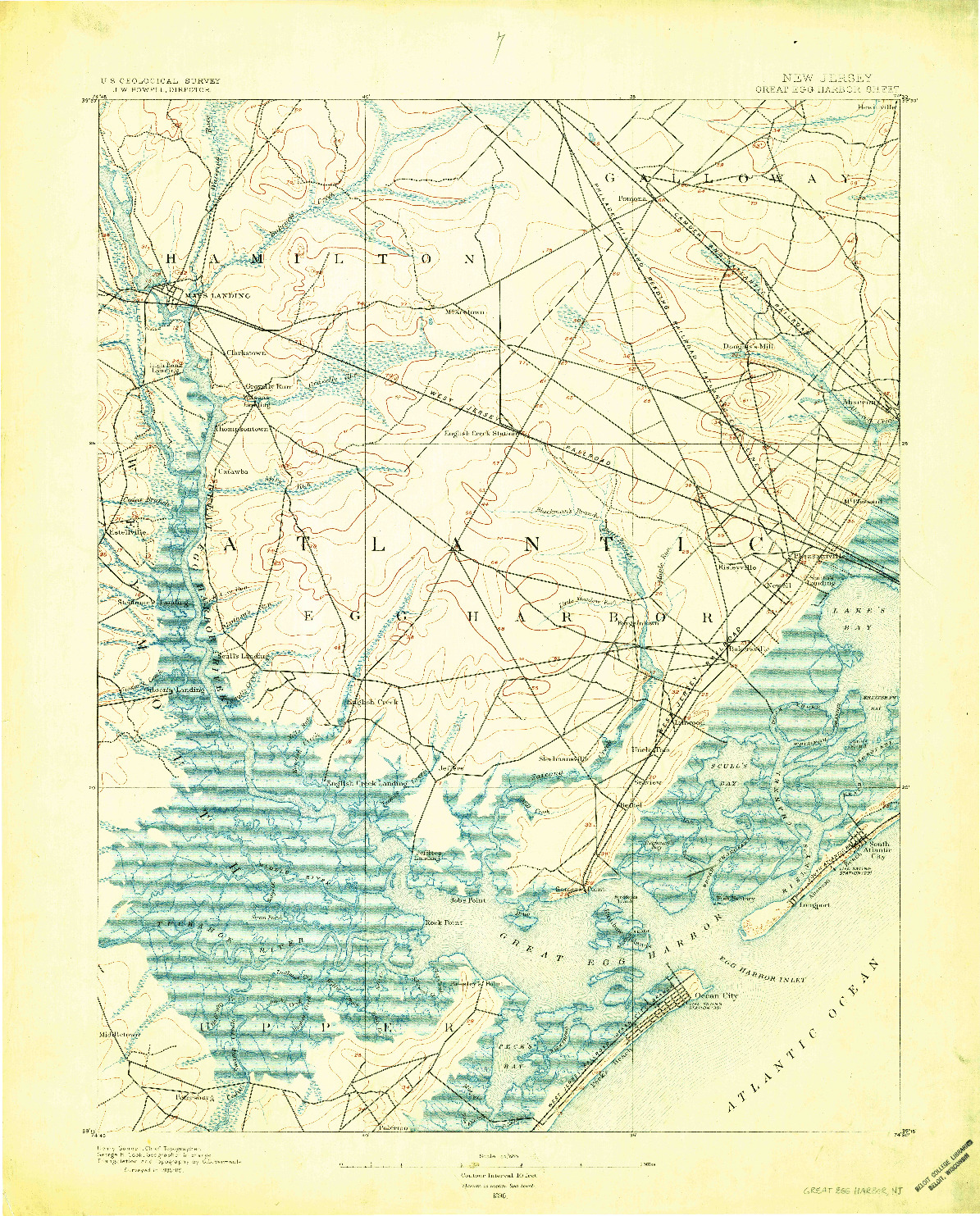 USGS 1:62500-SCALE QUADRANGLE FOR GREAT EGG HARBOR, NJ 1890
