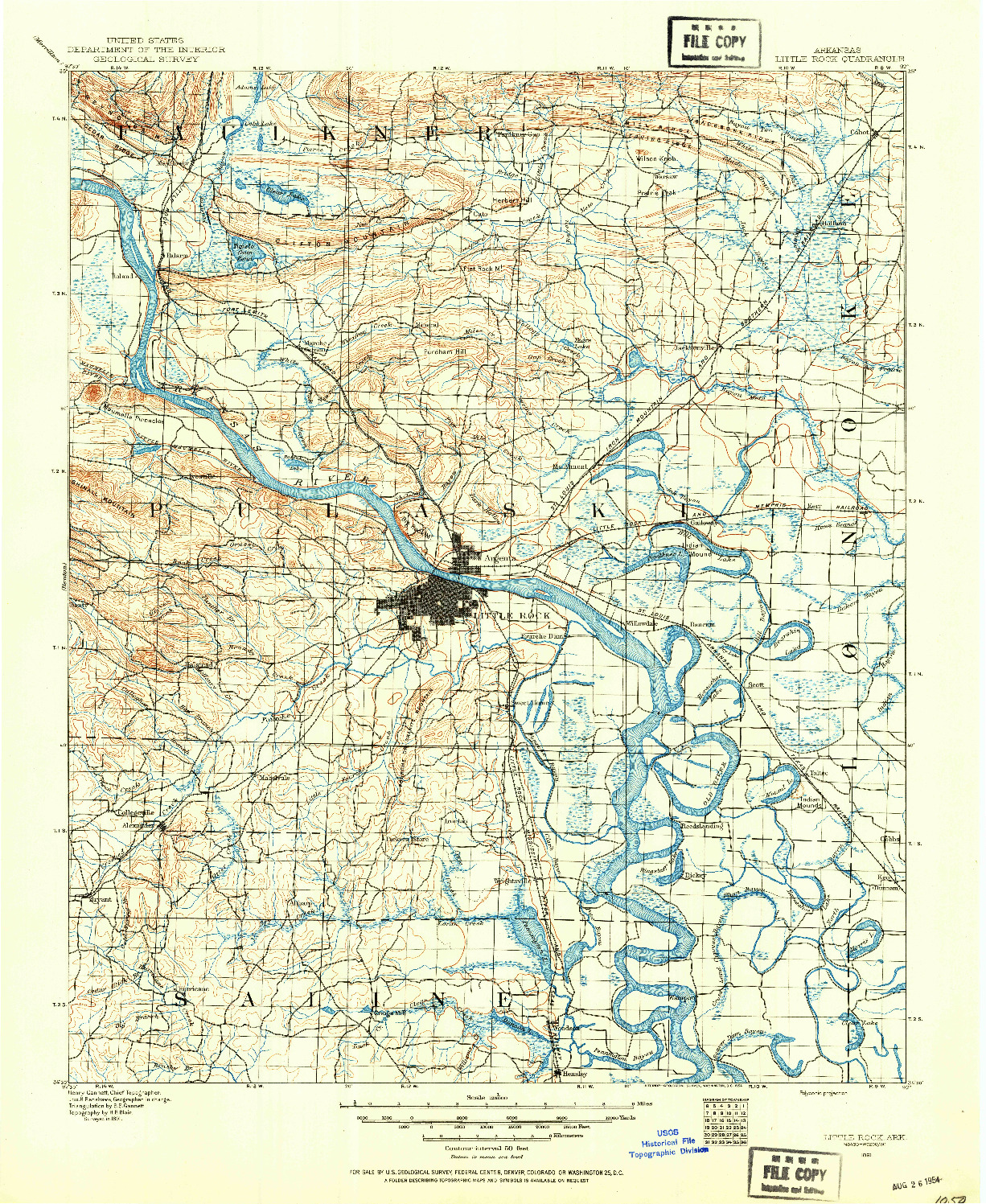 USGS 1:125000-SCALE QUADRANGLE FOR LITTLE ROCK, AR 1891