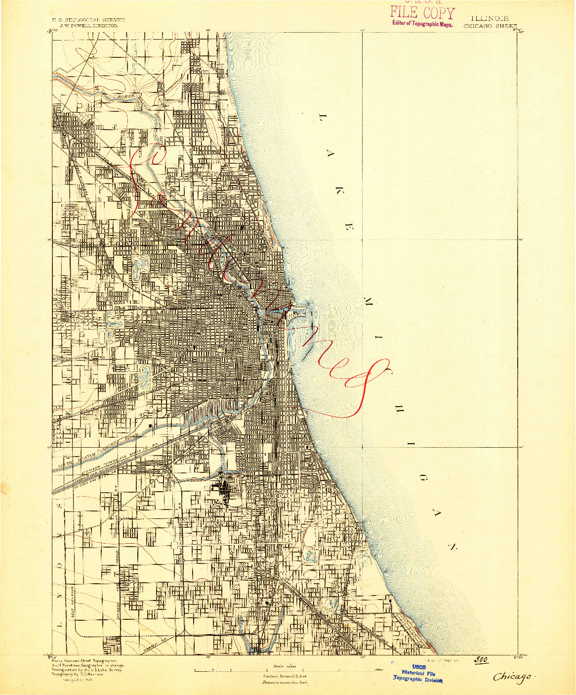 USGS 1:62500-SCALE QUADRANGLE FOR CHICAGO, IL 1891