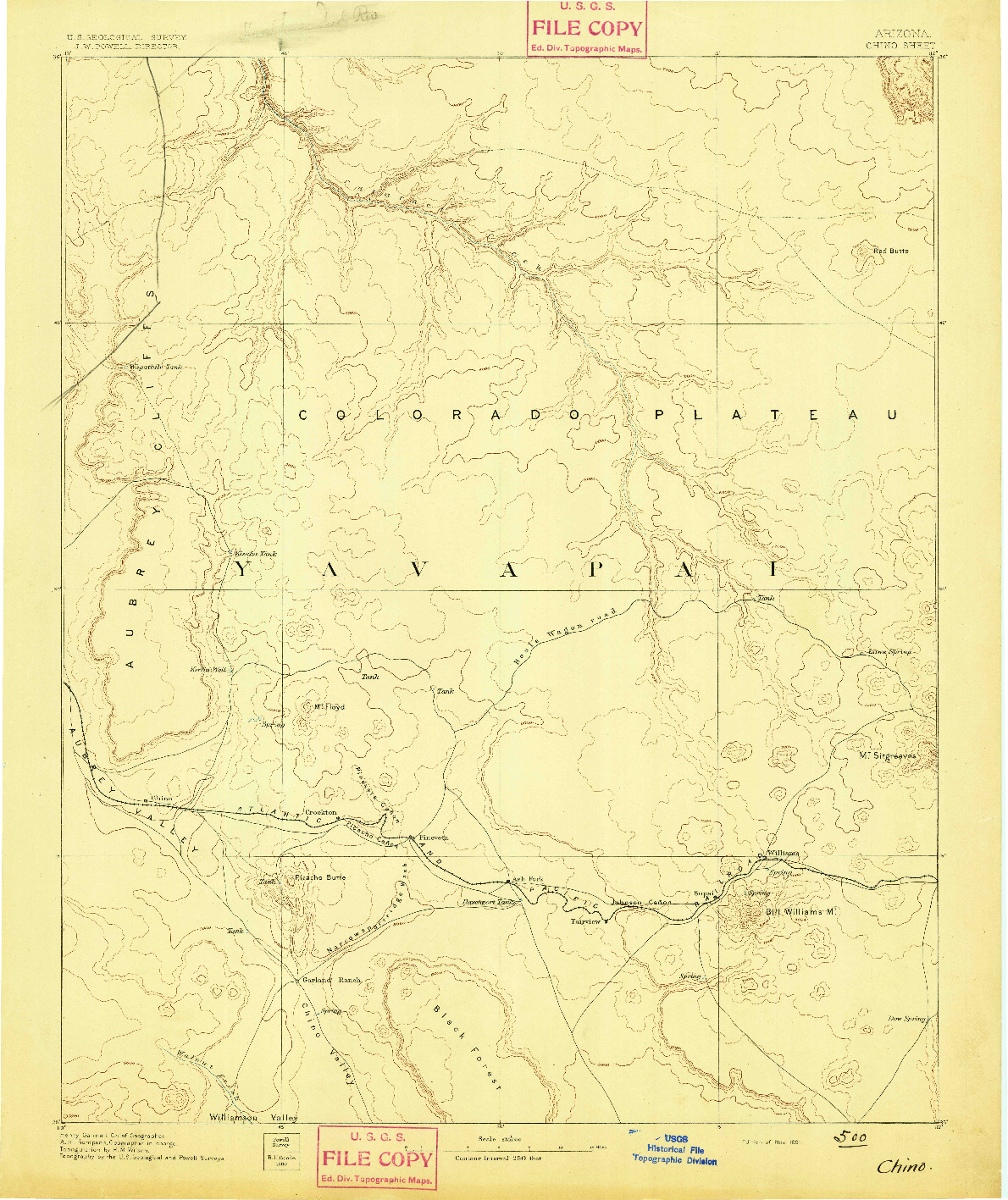 USGS 1:250000-SCALE QUADRANGLE FOR CHINO, AZ 1891