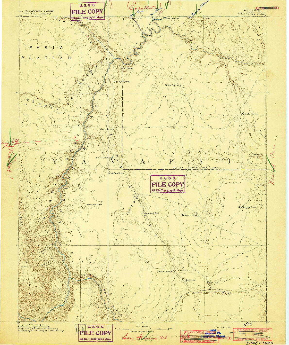 USGS 1:250000-SCALE QUADRANGLE FOR ECHO CLIFFS, AZ 1891