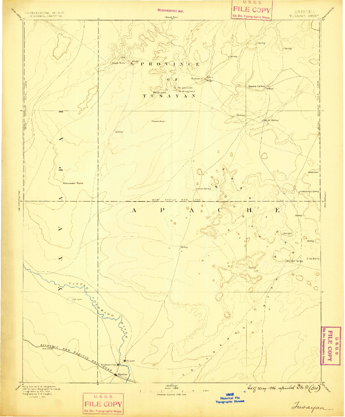 USGS 1:250000-SCALE QUADRANGLE FOR TUSAYAN, AZ 1886