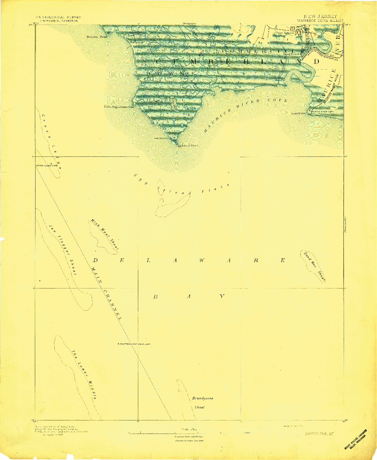 USGS 1:62500-SCALE QUADRANGLE FOR MAURICE COVE, NJ 1891