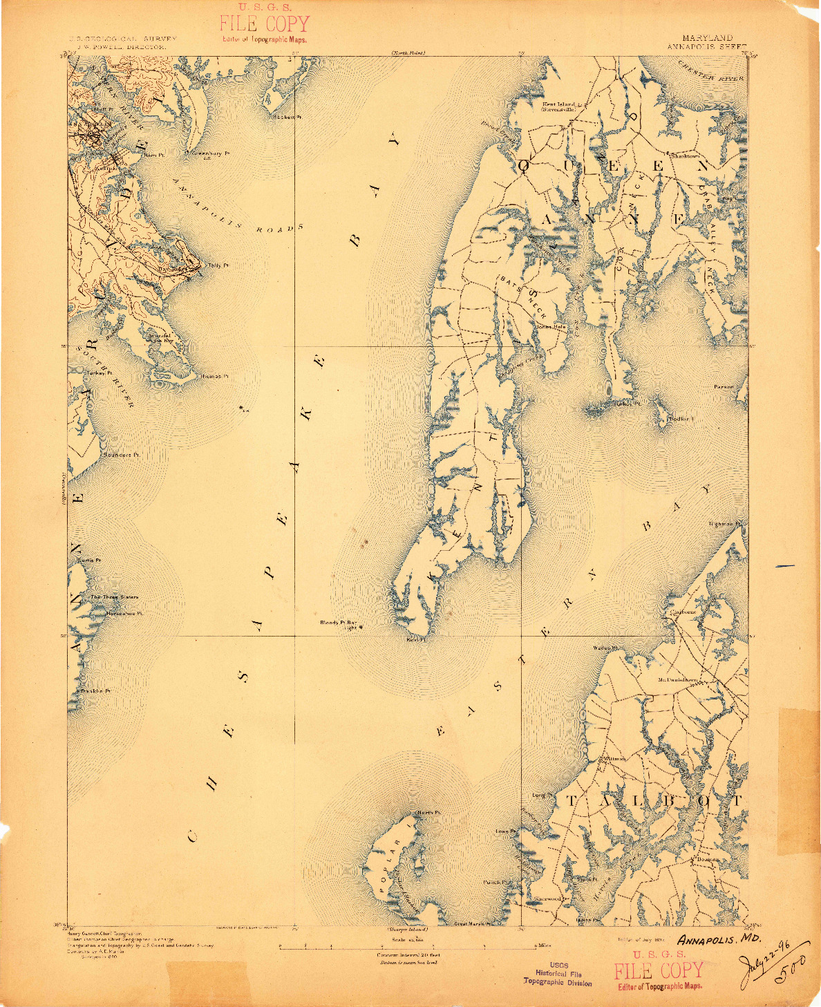 USGS 1:62500-SCALE QUADRANGLE FOR ANNAPOLIS, MD 1892