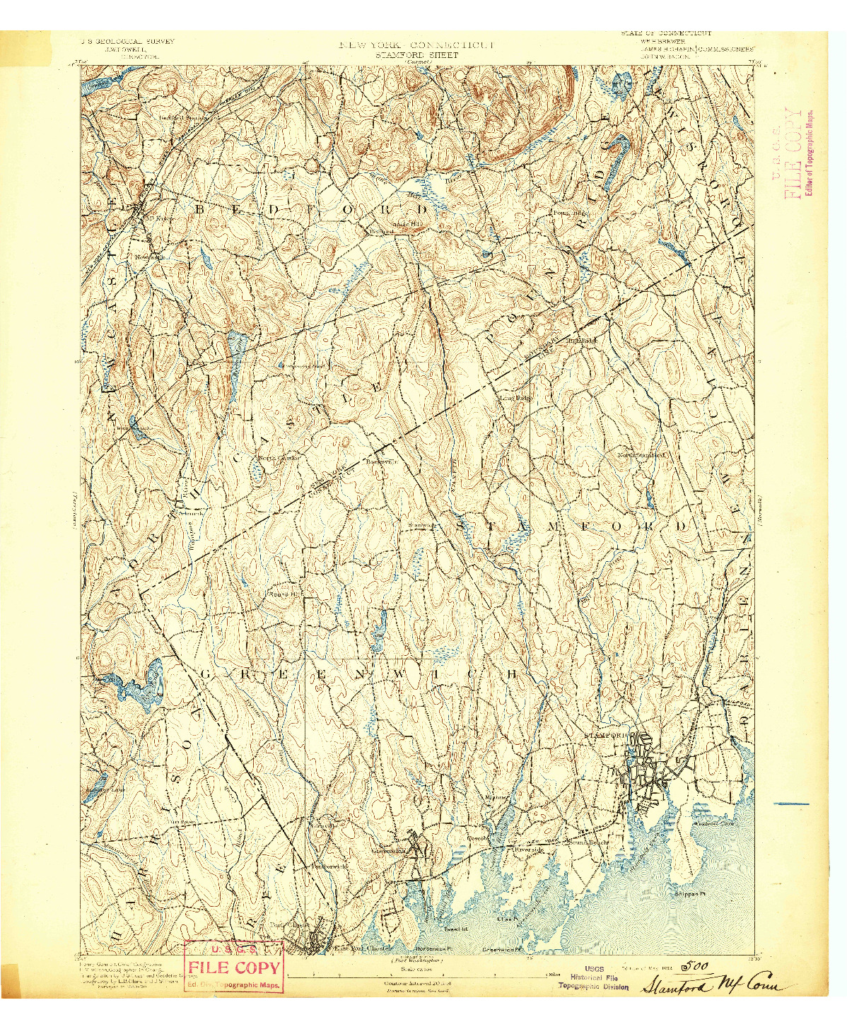 USGS 1:62500-SCALE QUADRANGLE FOR STAMFORD, NY 1892