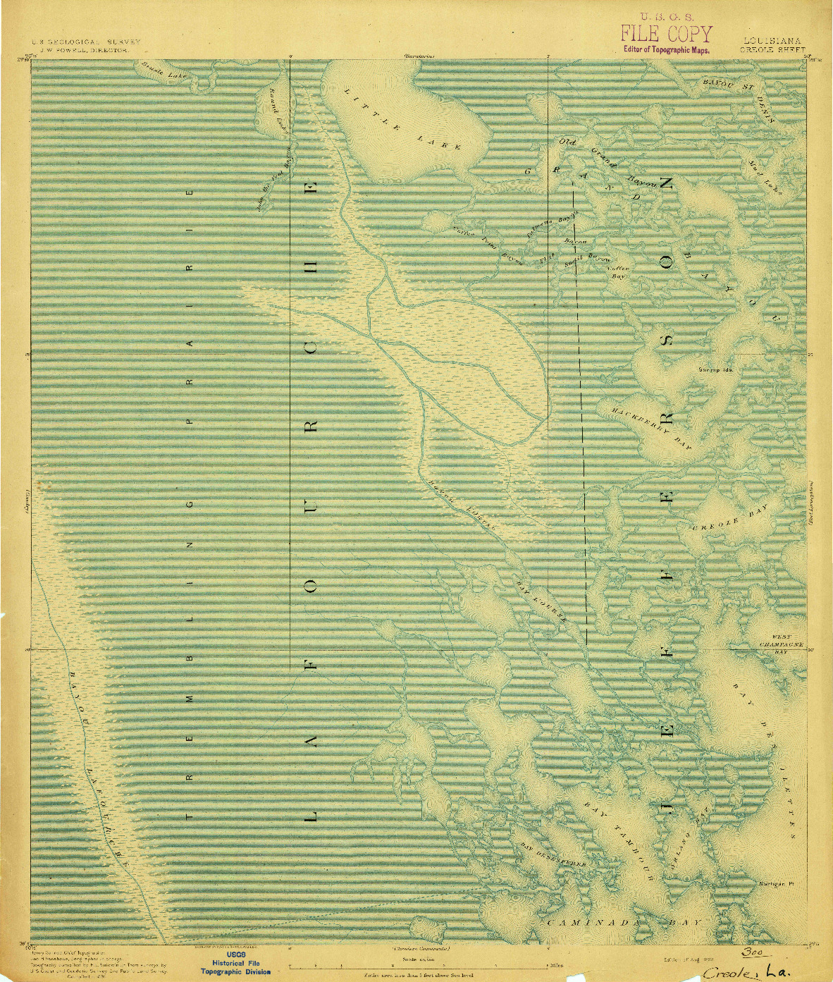 USGS 1:62500-SCALE QUADRANGLE FOR CREOLE, LA 1892