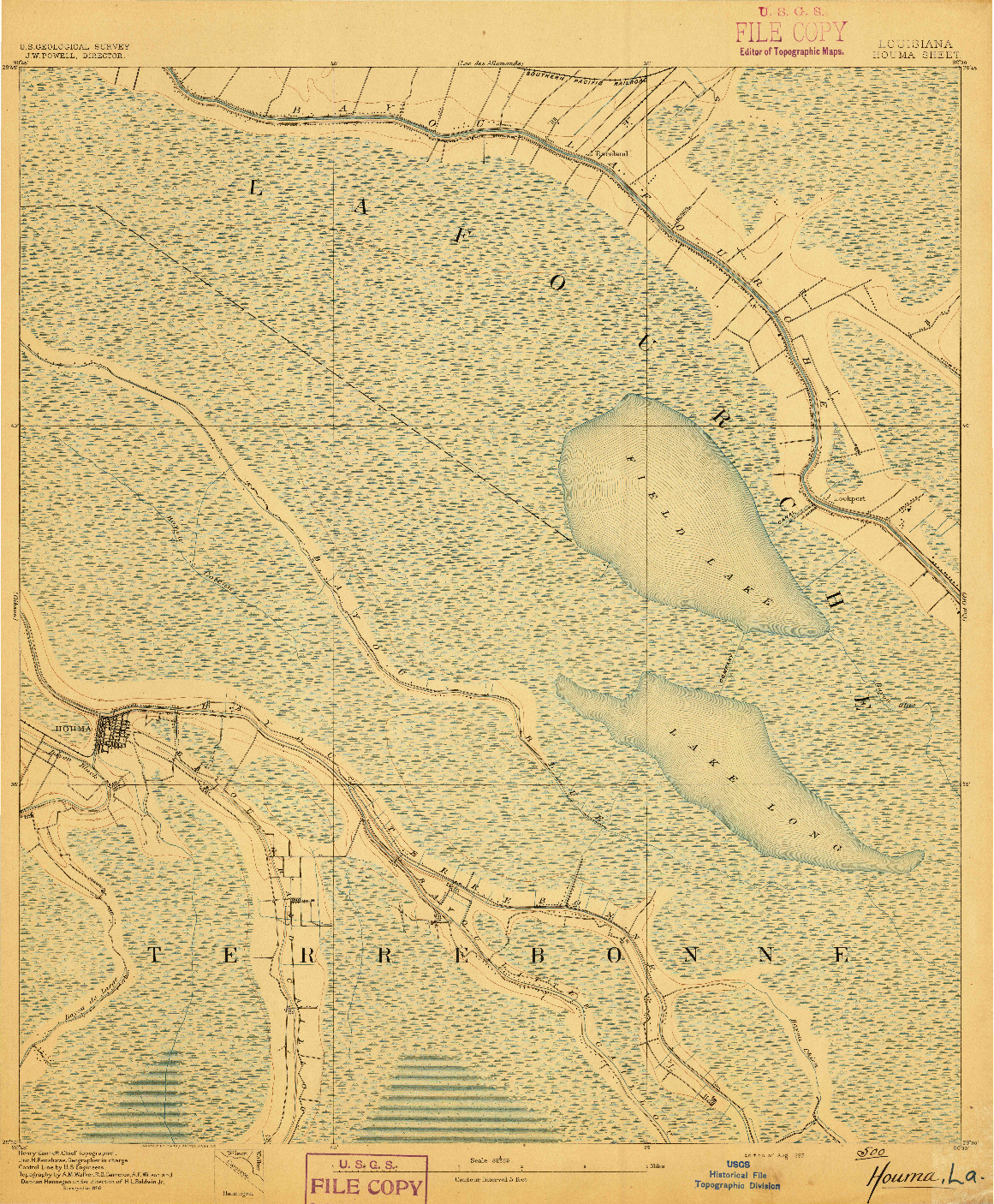 USGS 1:62500-SCALE QUADRANGLE FOR HOUMA, LA 1892