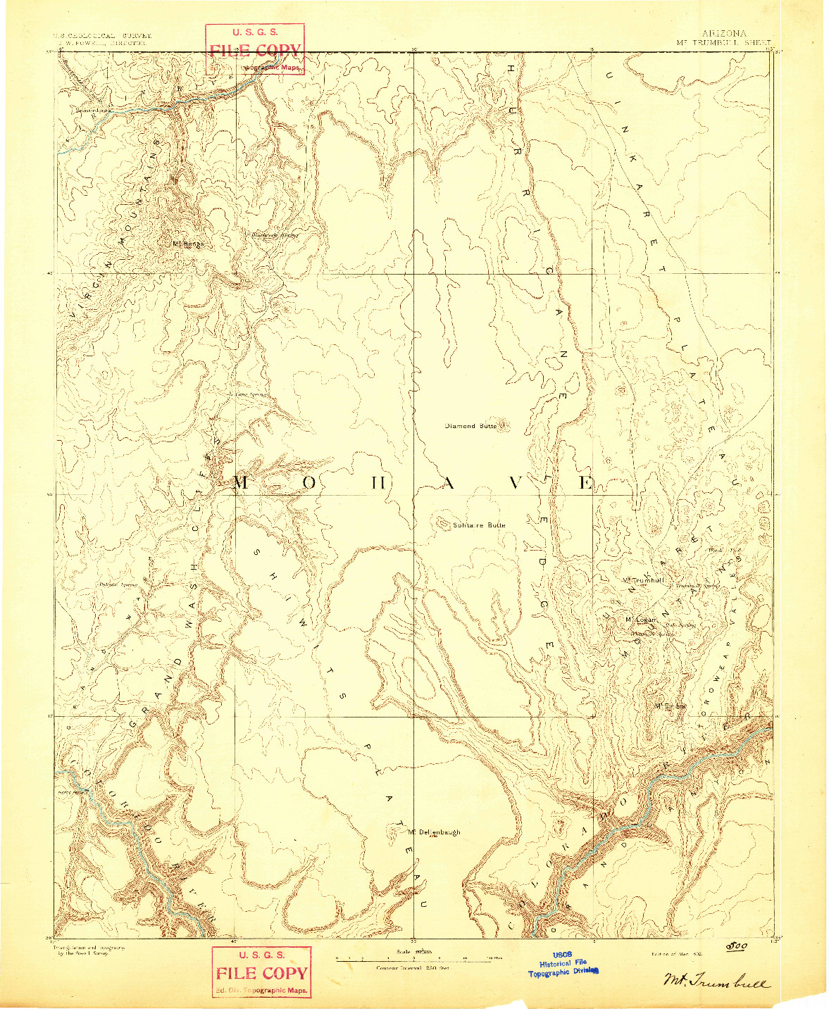 USGS 1:250000-SCALE QUADRANGLE FOR MT. TRUMBULL, AZ 1892