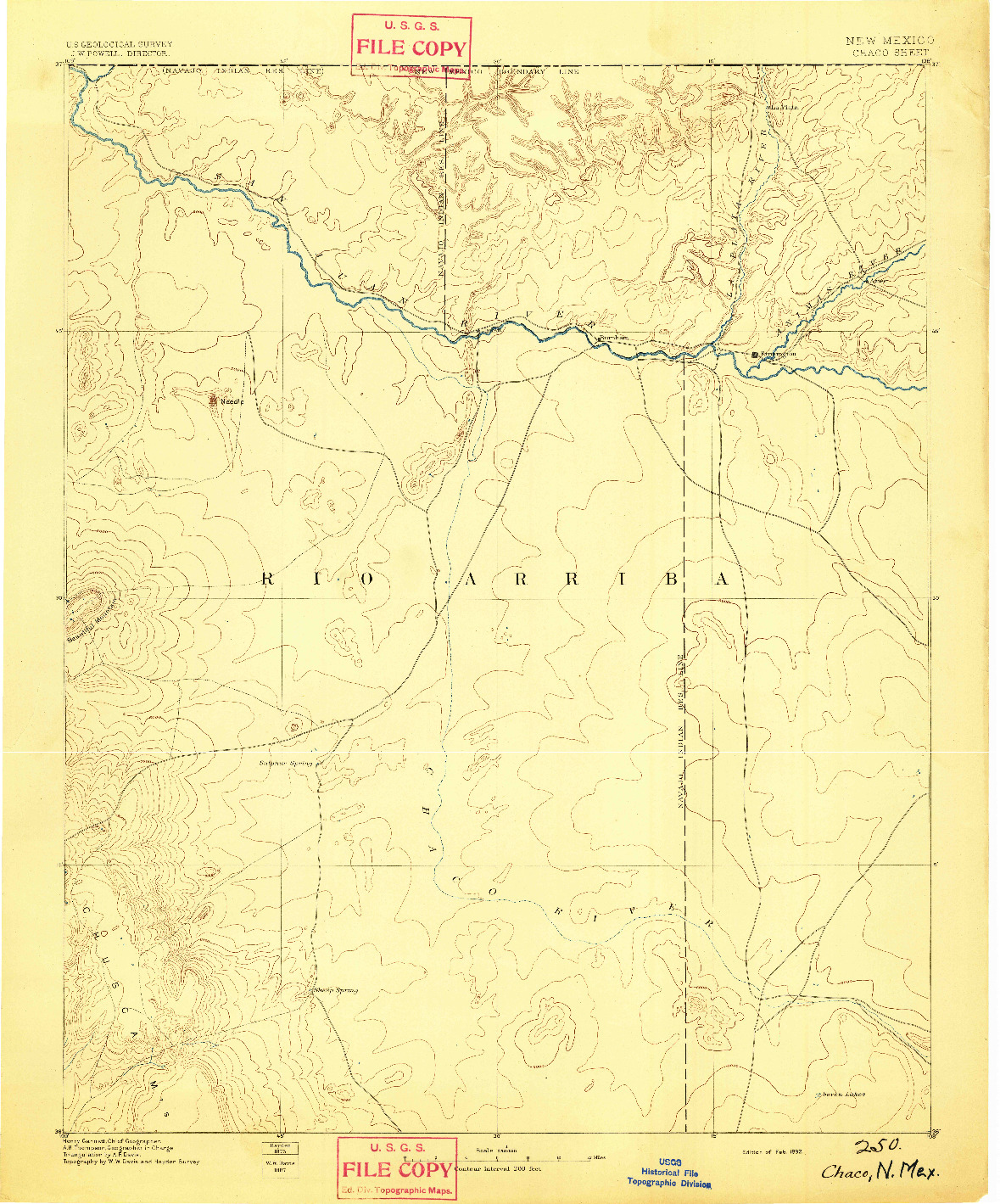 USGS 1:250000-SCALE QUADRANGLE FOR CHACO, NM 1892