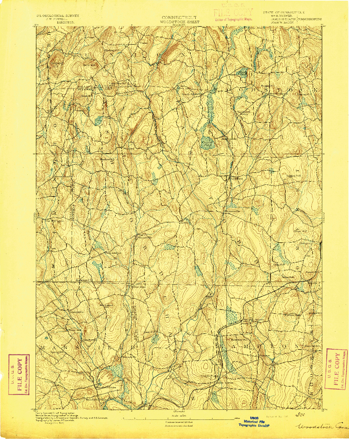 USGS 1:62500-SCALE QUADRANGLE FOR WOODSTOCK, CT 1892