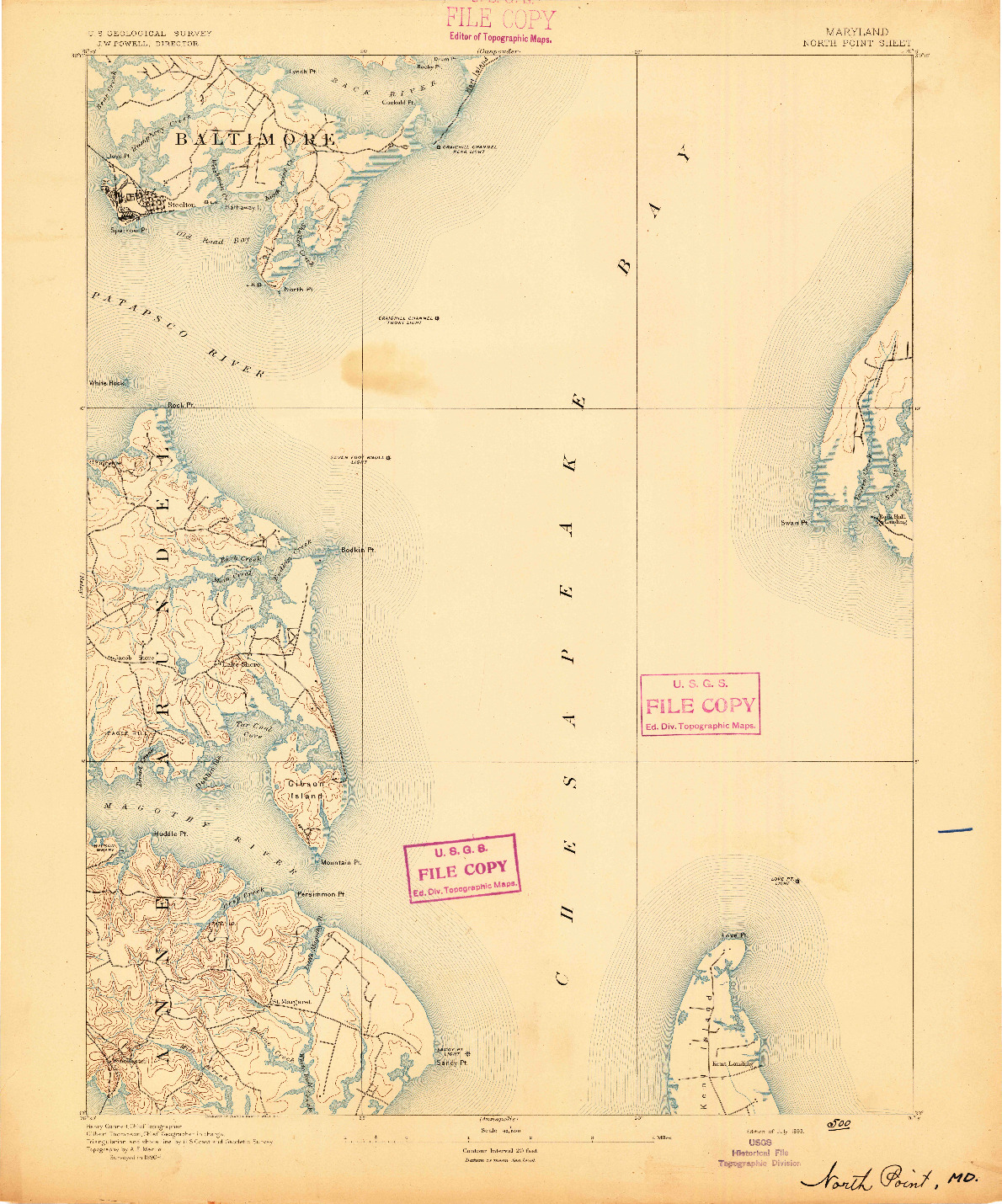 USGS 1:62500-SCALE QUADRANGLE FOR NORTH POINT, MD 1893