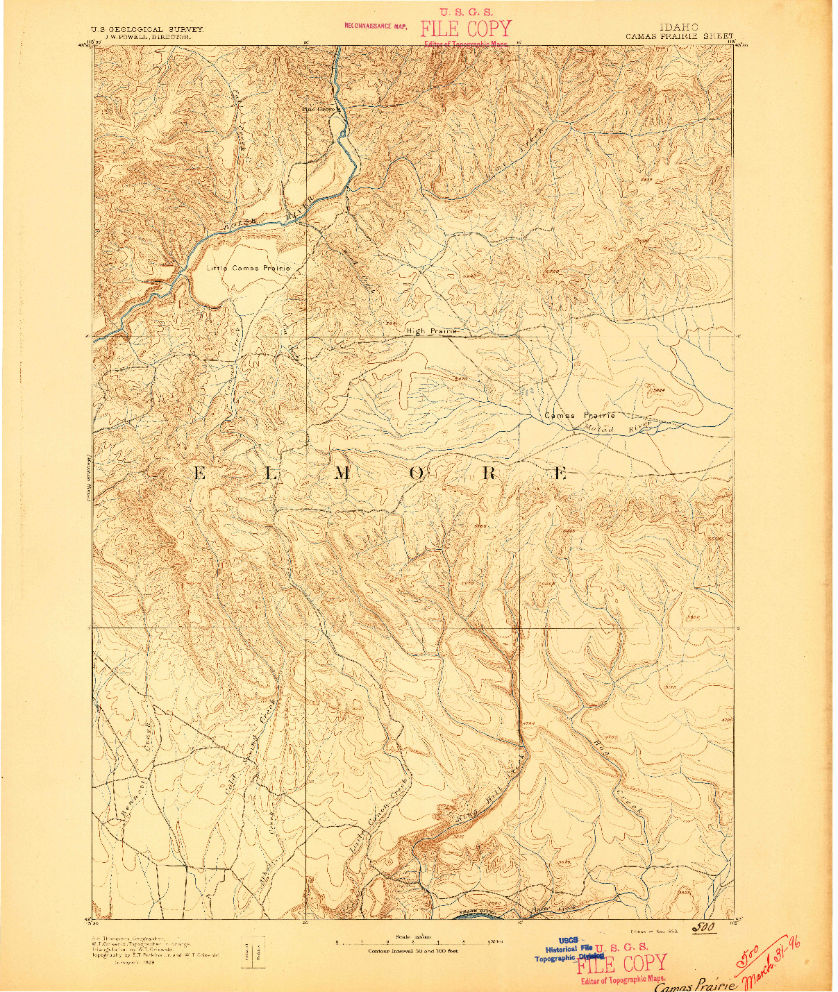 USGS 1:125000-SCALE QUADRANGLE FOR CAMAS PRAIRIE, ID 1893