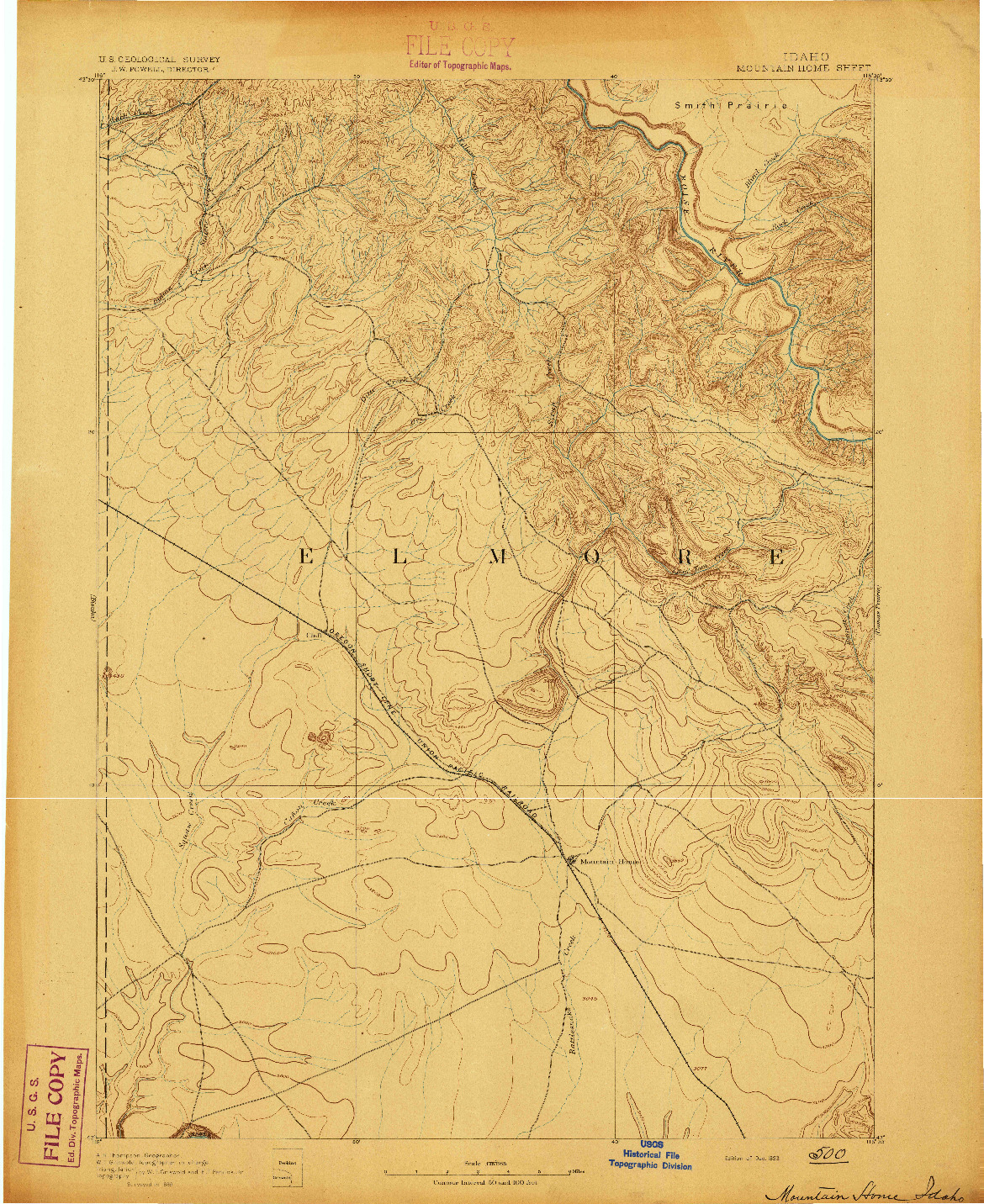 USGS 1:125000-SCALE QUADRANGLE FOR MOUNTAIN HOME, ID 1893