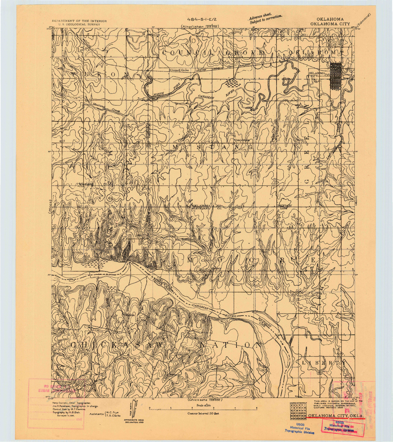 USGS 1:62500-SCALE QUADRANGLE FOR OKLAHOMA CITY, OK 1893