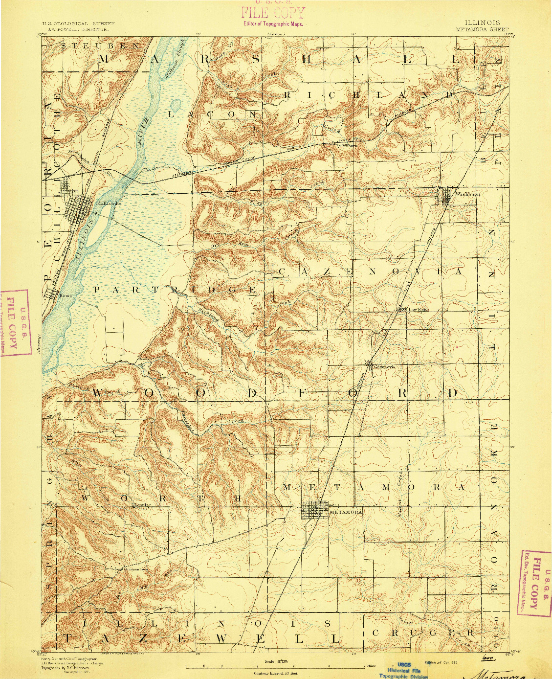 USGS 1:62500-SCALE QUADRANGLE FOR METAMORA, IL 1893