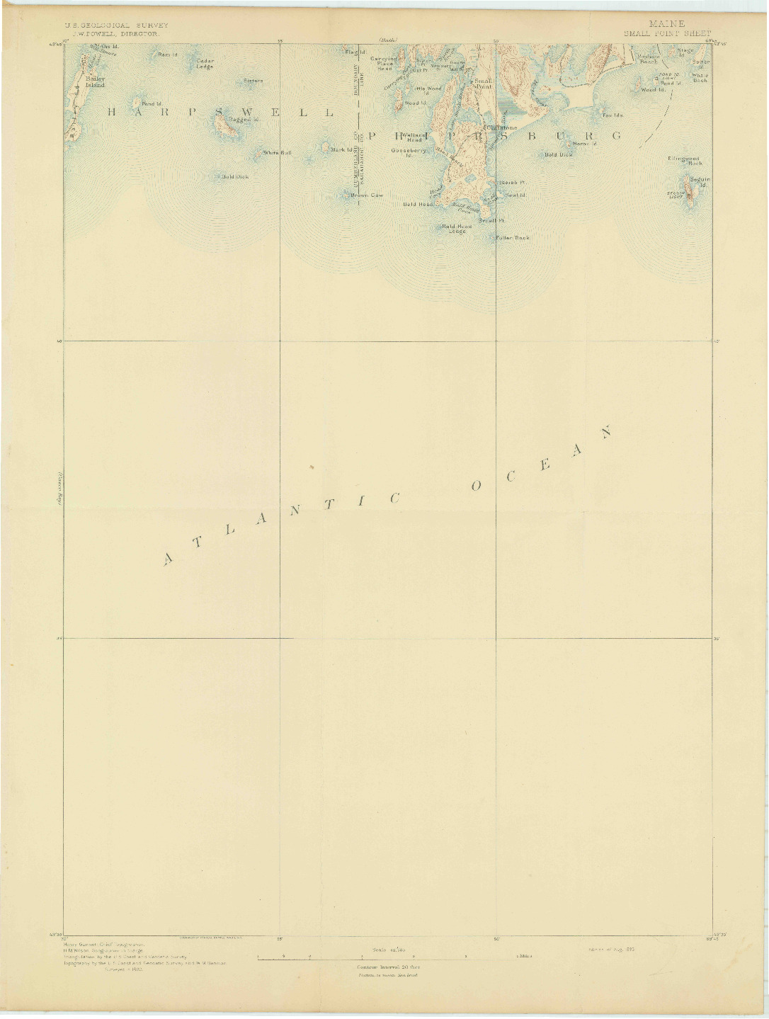 USGS 1:62500-SCALE QUADRANGLE FOR SMALL POINT, ME 1893