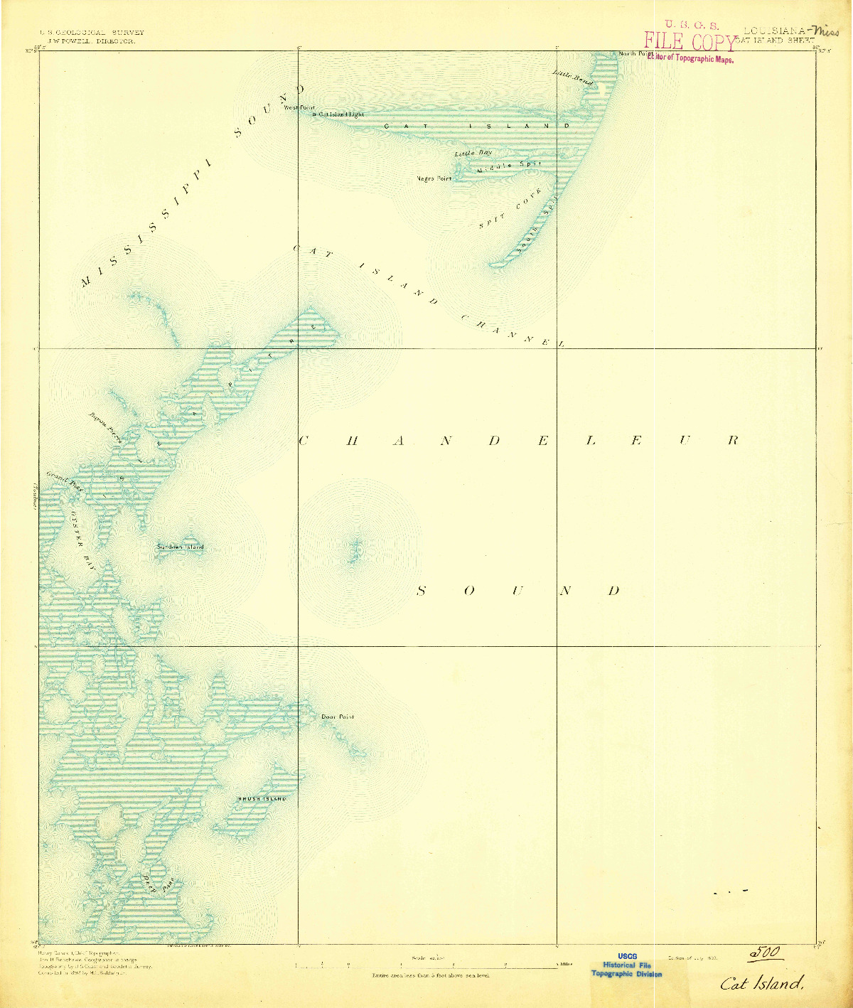 USGS 1:62500-SCALE QUADRANGLE FOR CAT ISLAND, LA 1893