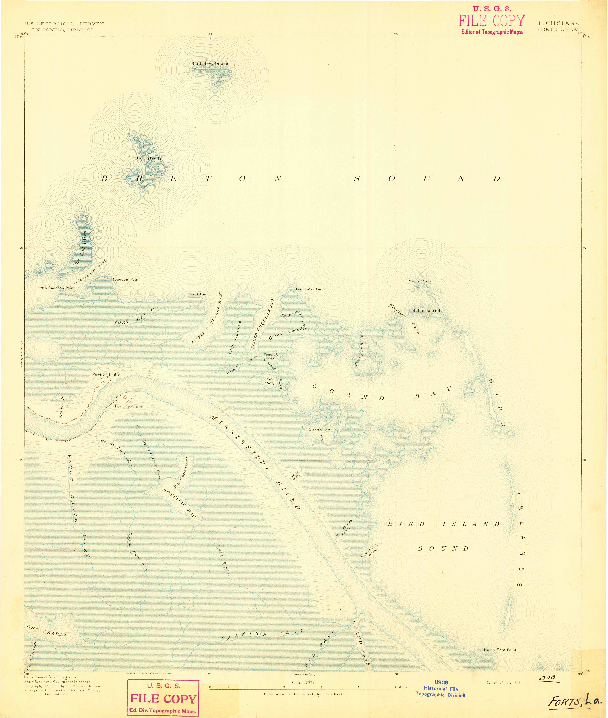 USGS 1:62500-SCALE QUADRANGLE FOR FORTS, LA 1893