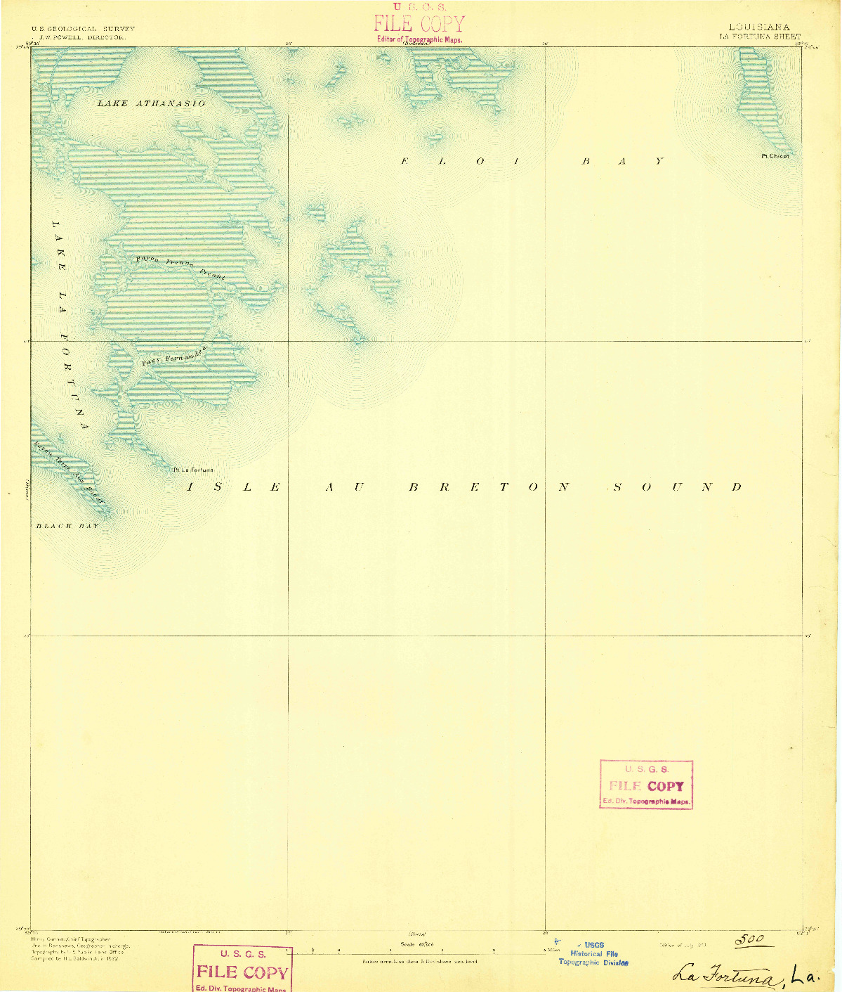 USGS 1:62500-SCALE QUADRANGLE FOR LA FORTUNA, LA 1893