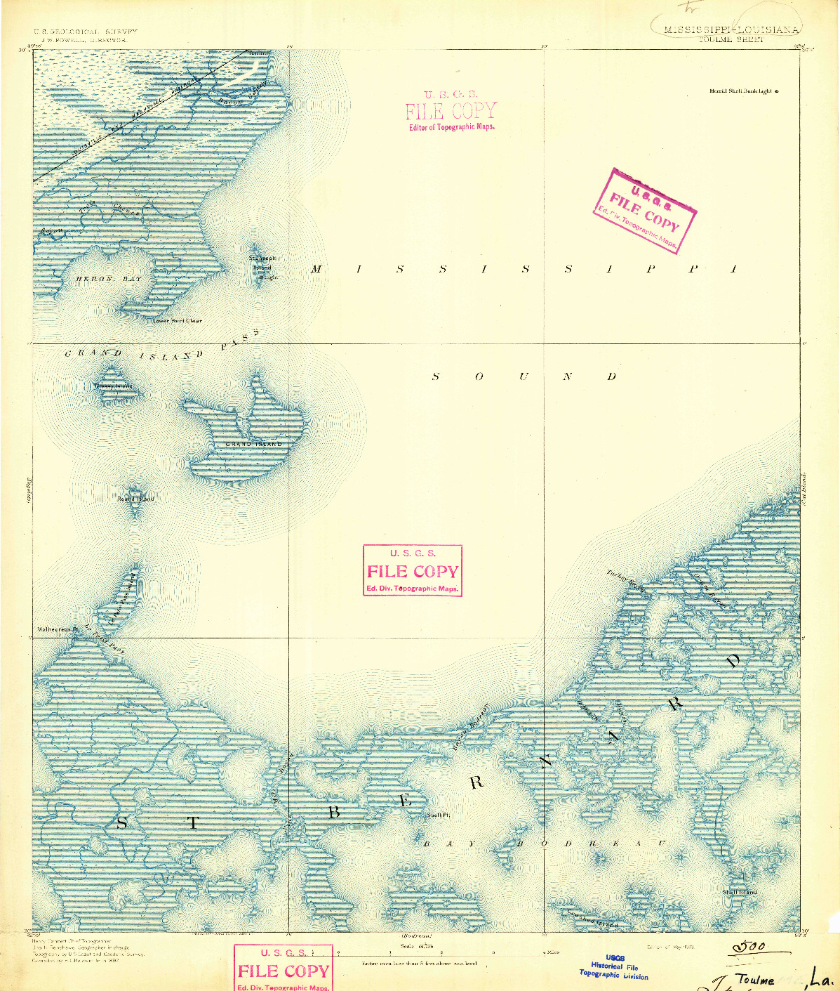 USGS 1:62500-SCALE QUADRANGLE FOR TOULME, MS 1893