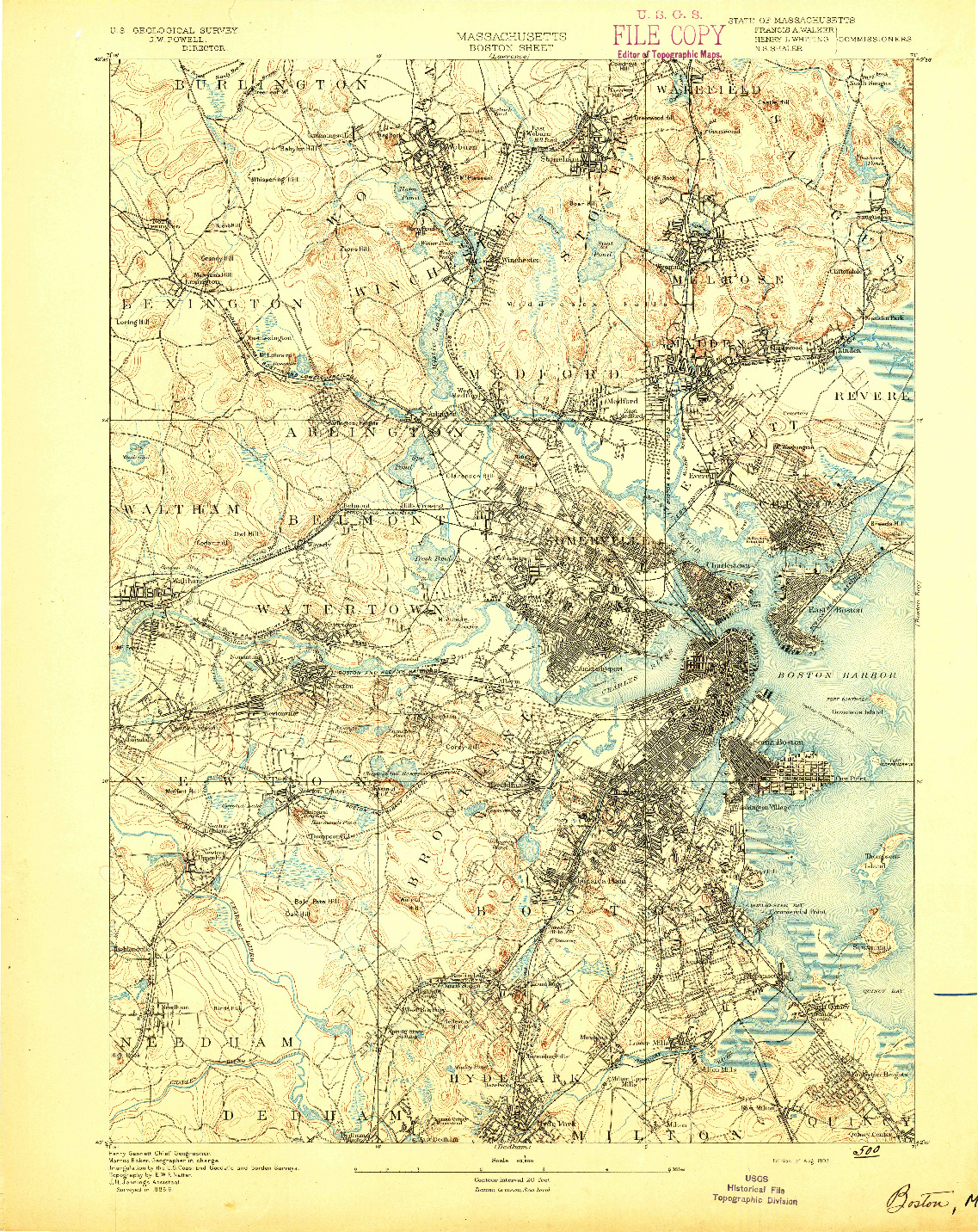 USGS 1:62500-SCALE QUADRANGLE FOR BOSTON, MA 1893