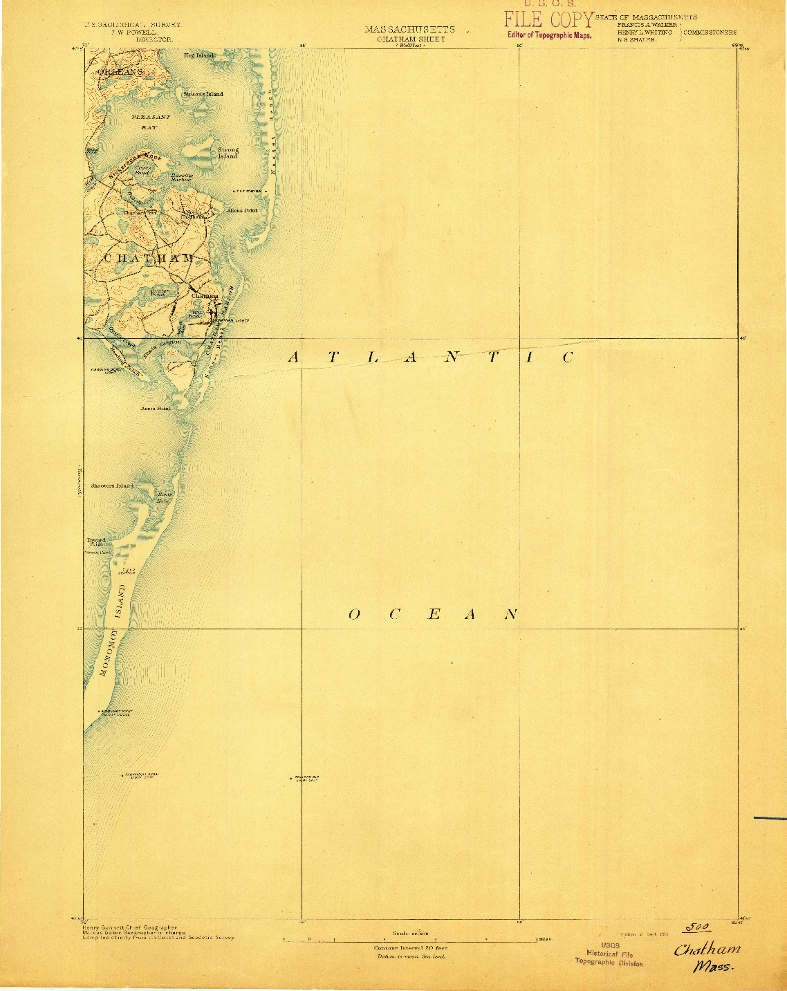 USGS 1:62500-SCALE QUADRANGLE FOR CHATHAM, MA 1893