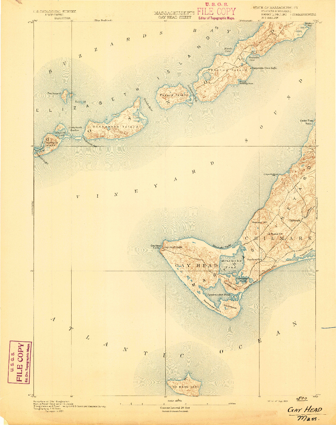 USGS 1:62500-SCALE QUADRANGLE FOR GAY HEAD, MA 1893