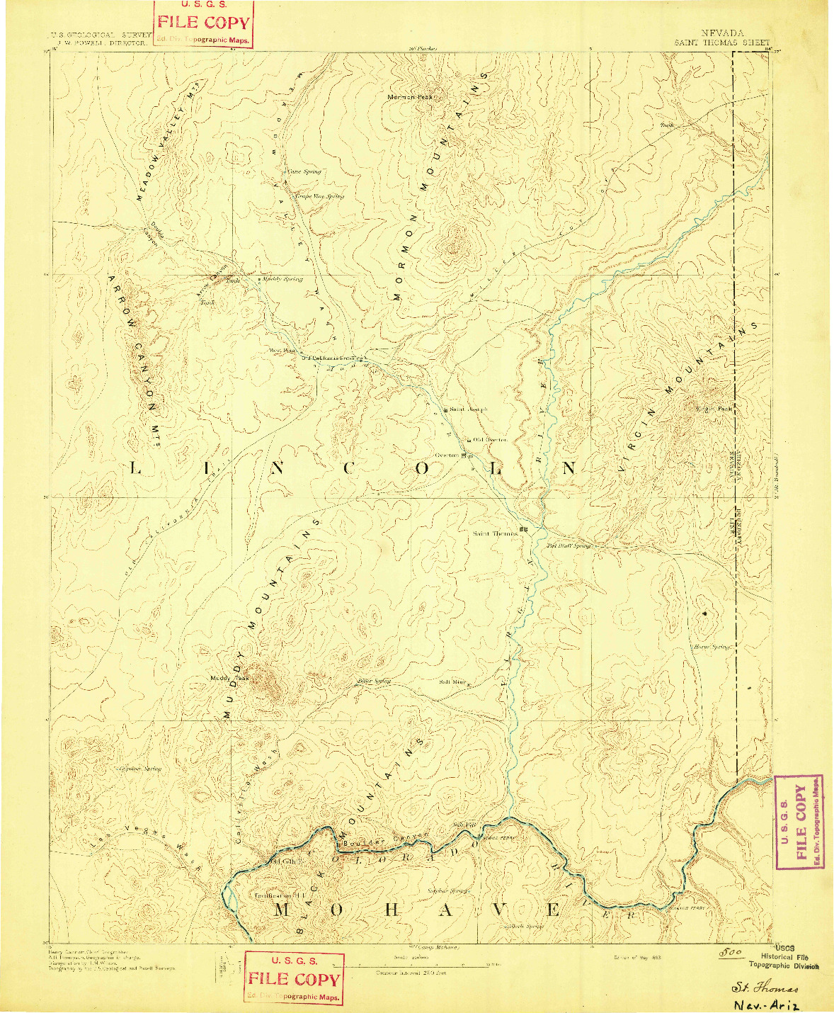 USGS 1:250000-SCALE QUADRANGLE FOR SAINT THOMAS, NV 1893