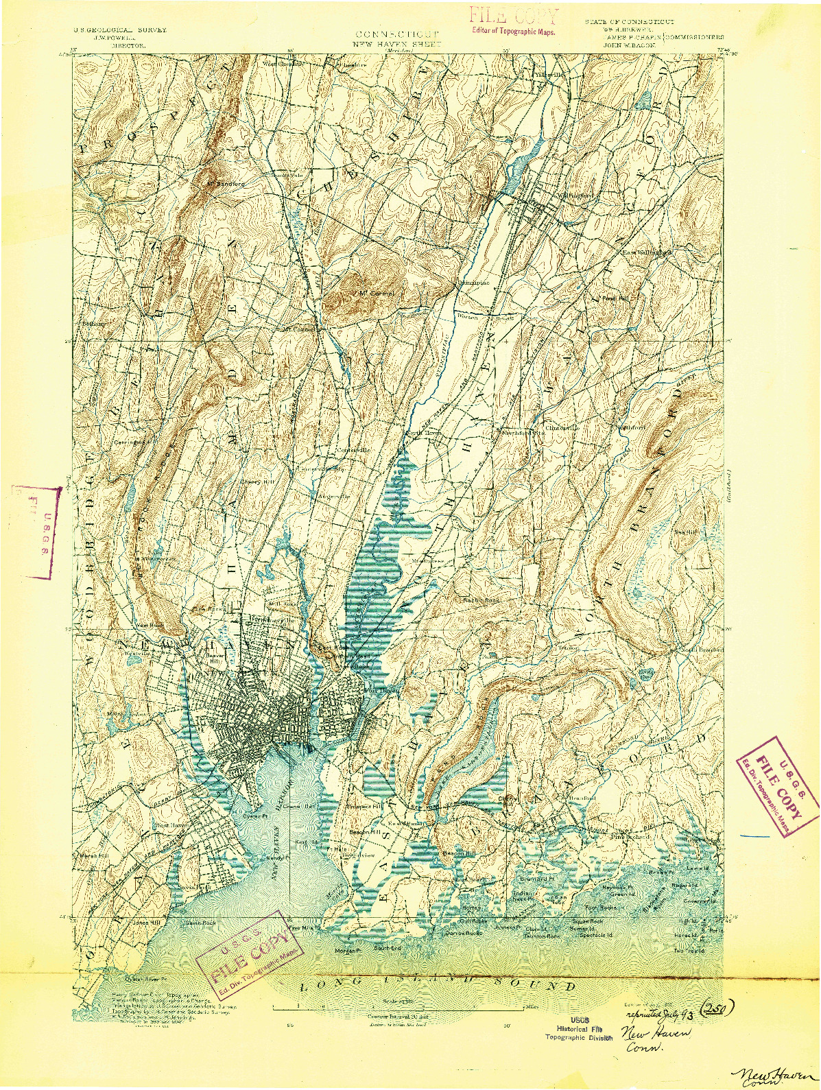 USGS 1:62500-SCALE QUADRANGLE FOR NEW HAVEN, CT 1892