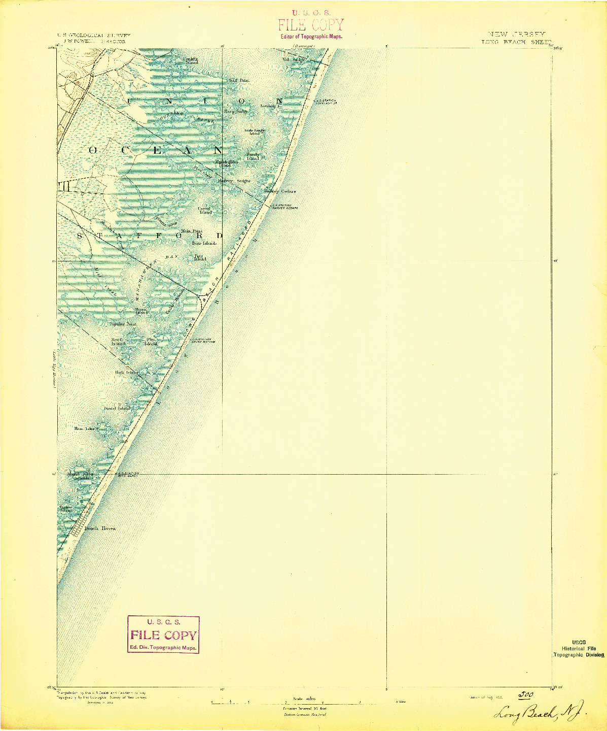 USGS 1:62500-SCALE QUADRANGLE FOR LONG BEACH, NJ 1893