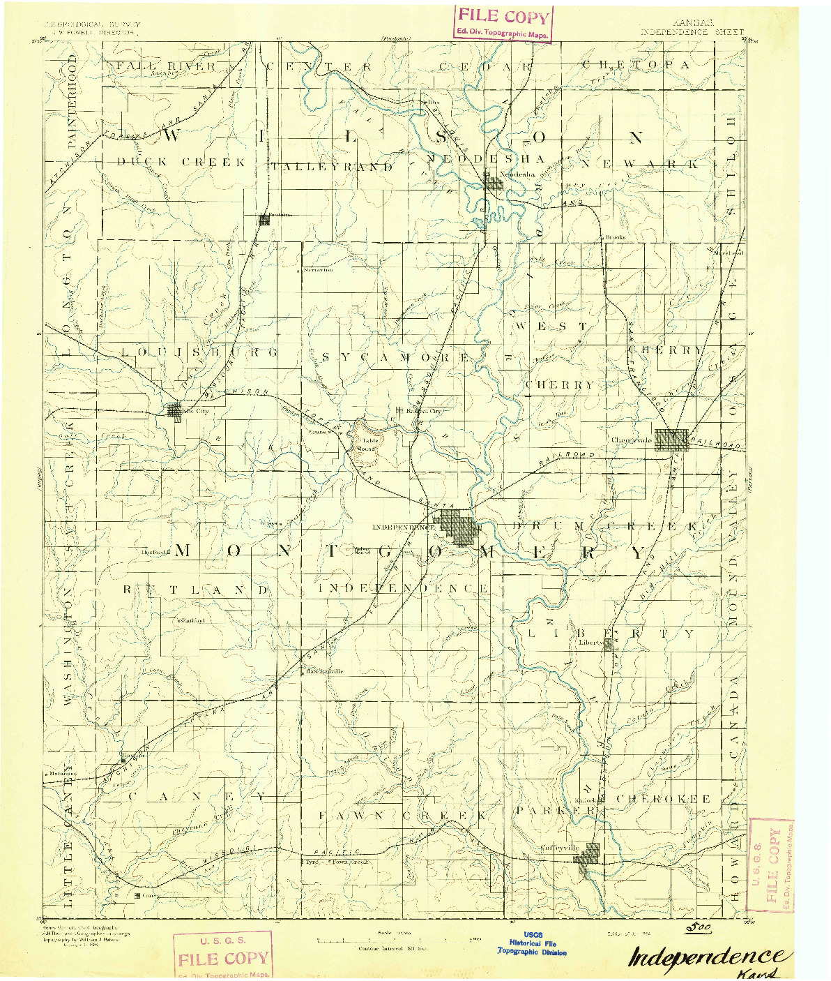 USGS 1:125000-SCALE QUADRANGLE FOR INDEPENDENCE, KS 1894