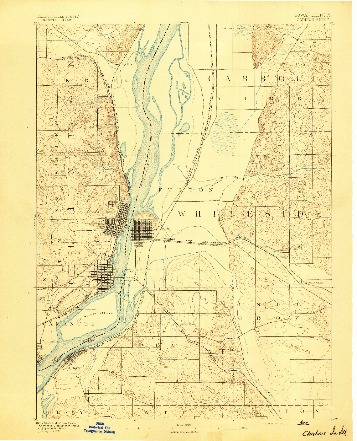 USGS 1:62500-SCALE QUADRANGLE FOR CLINTON, IA 1894