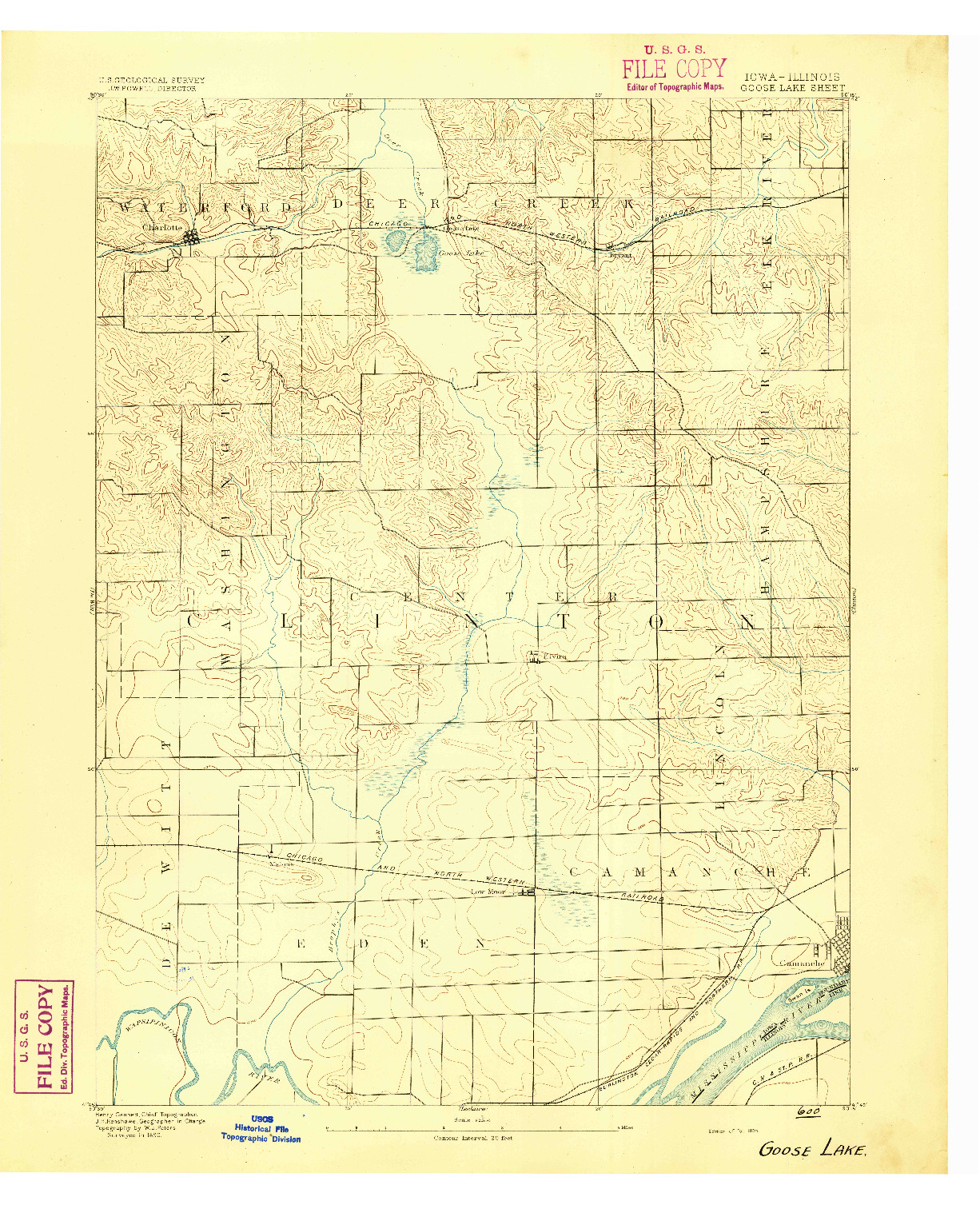 USGS 1:62500-SCALE QUADRANGLE FOR GOOSE LAKE, IA 1894