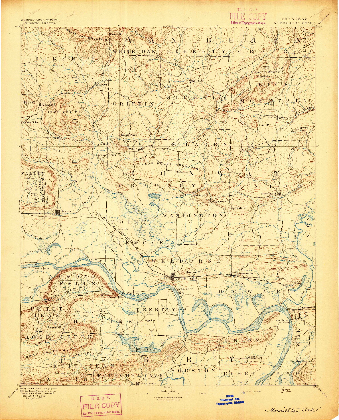 USGS 1:125000-SCALE QUADRANGLE FOR MORRILLTON, AR 1894