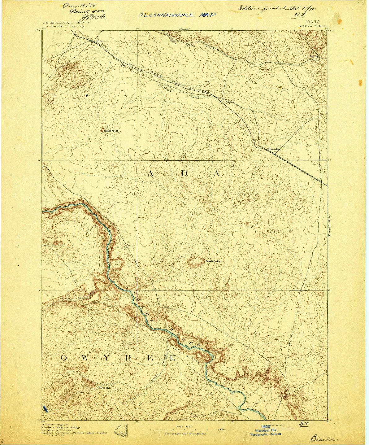 USGS 1:125000-SCALE QUADRANGLE FOR BISUKA, ID 1894