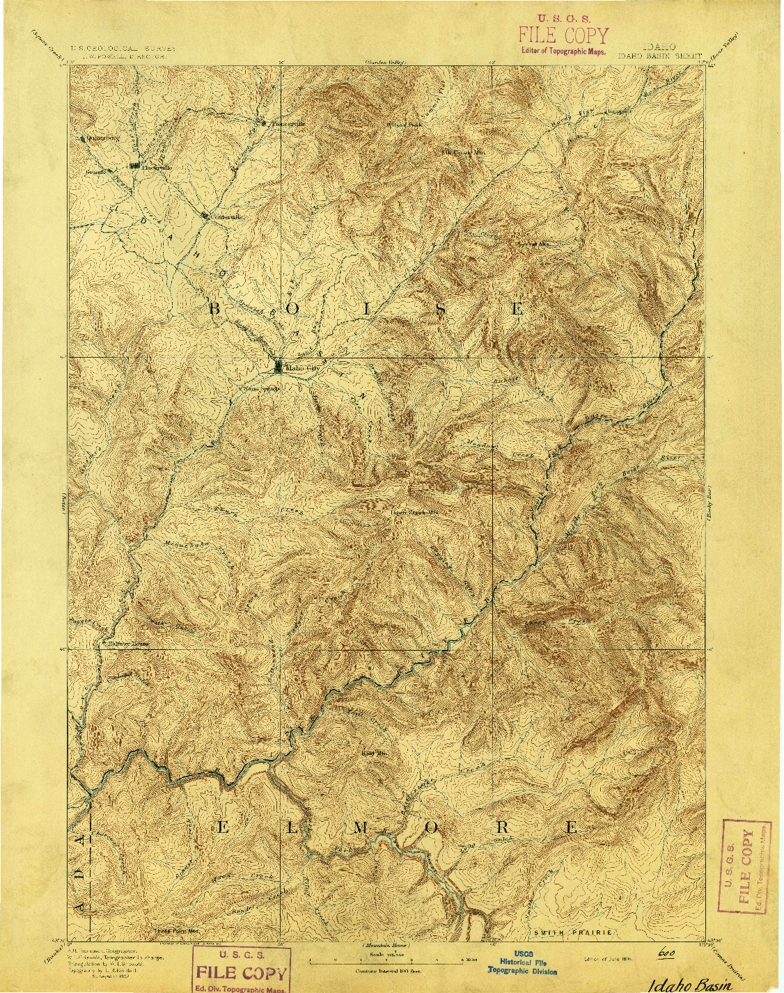 USGS 1:125000-SCALE QUADRANGLE FOR IDAHO BASIN, ID 1894