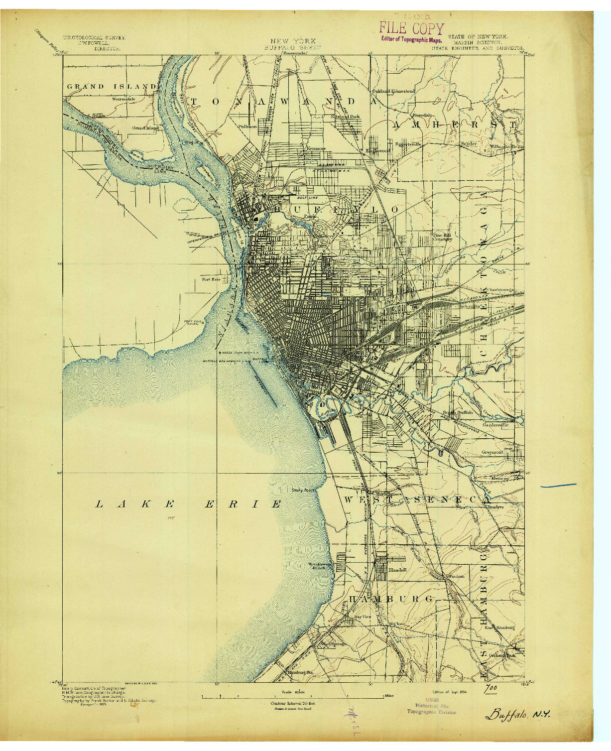USGS 1:62500-SCALE QUADRANGLE FOR BUFFALO, NY 1894