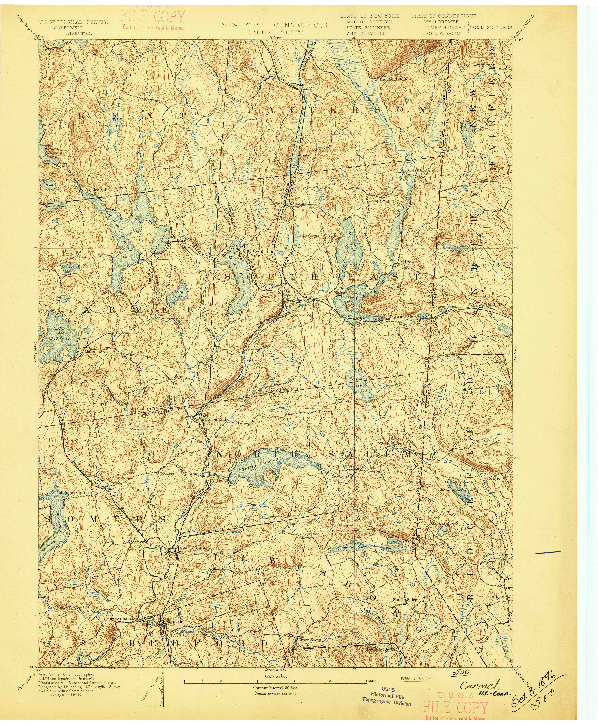 USGS 1:62500-SCALE QUADRANGLE FOR CARMEL, NY 1894