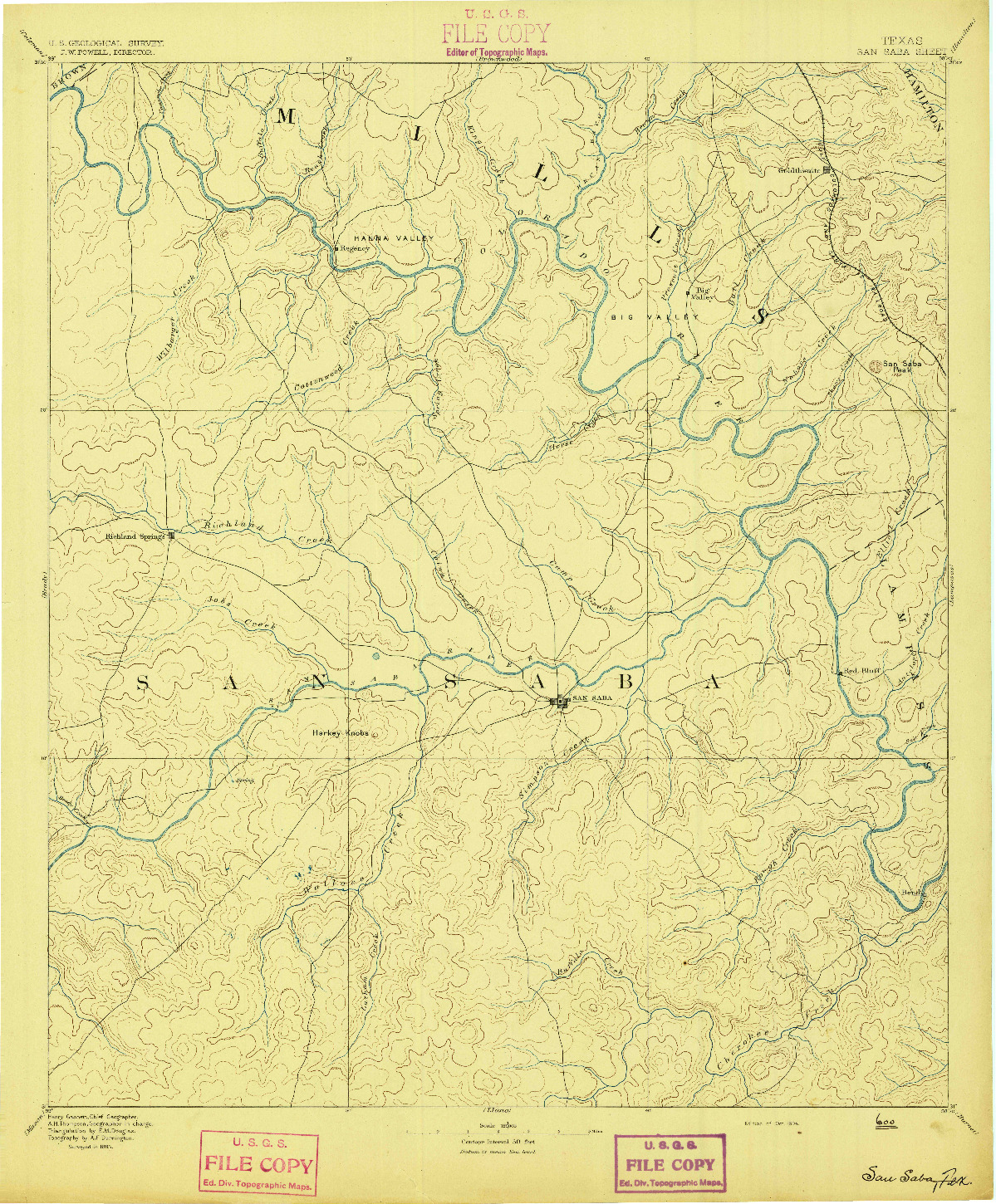 USGS 1:125000-SCALE QUADRANGLE FOR SAN SABA, TX 1894