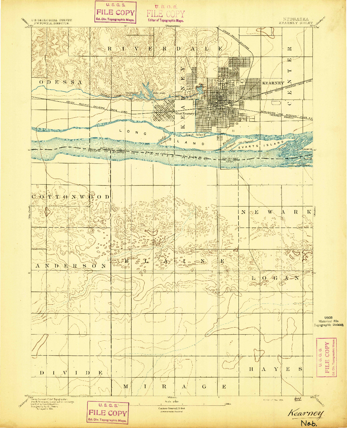 USGS 1:62500-SCALE QUADRANGLE FOR KEARNEY, NE 1894