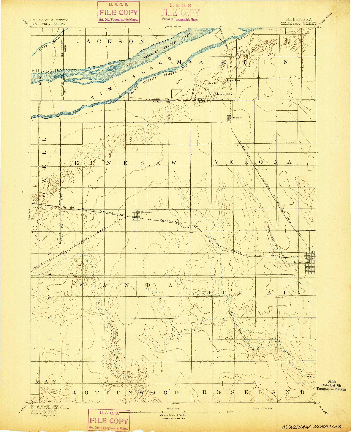 USGS 1:62500-SCALE QUADRANGLE FOR KENESAW, NE 1894